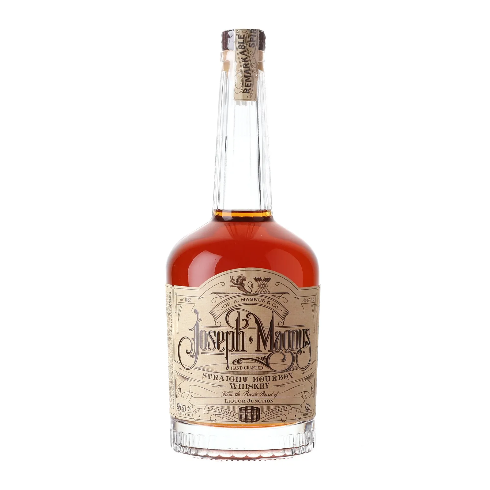 Joseph A. Magnus Bourbon 'Liquor Junction' Private Barrel Selection, Cognac Cask, 54.5% whisky bottle