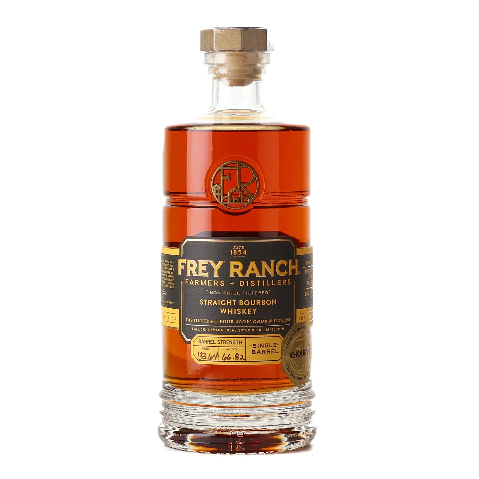 Frey Ranch Farmers + Distillers Private Barrel Selection Khoury's, Cask #2930, 66.82% whisky bottle