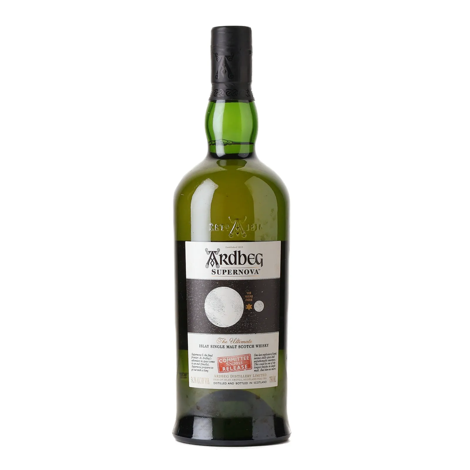 Ardbeg Supernova Committee Release, SN2015, 2015, 54.3%, 75cl whisky bottle