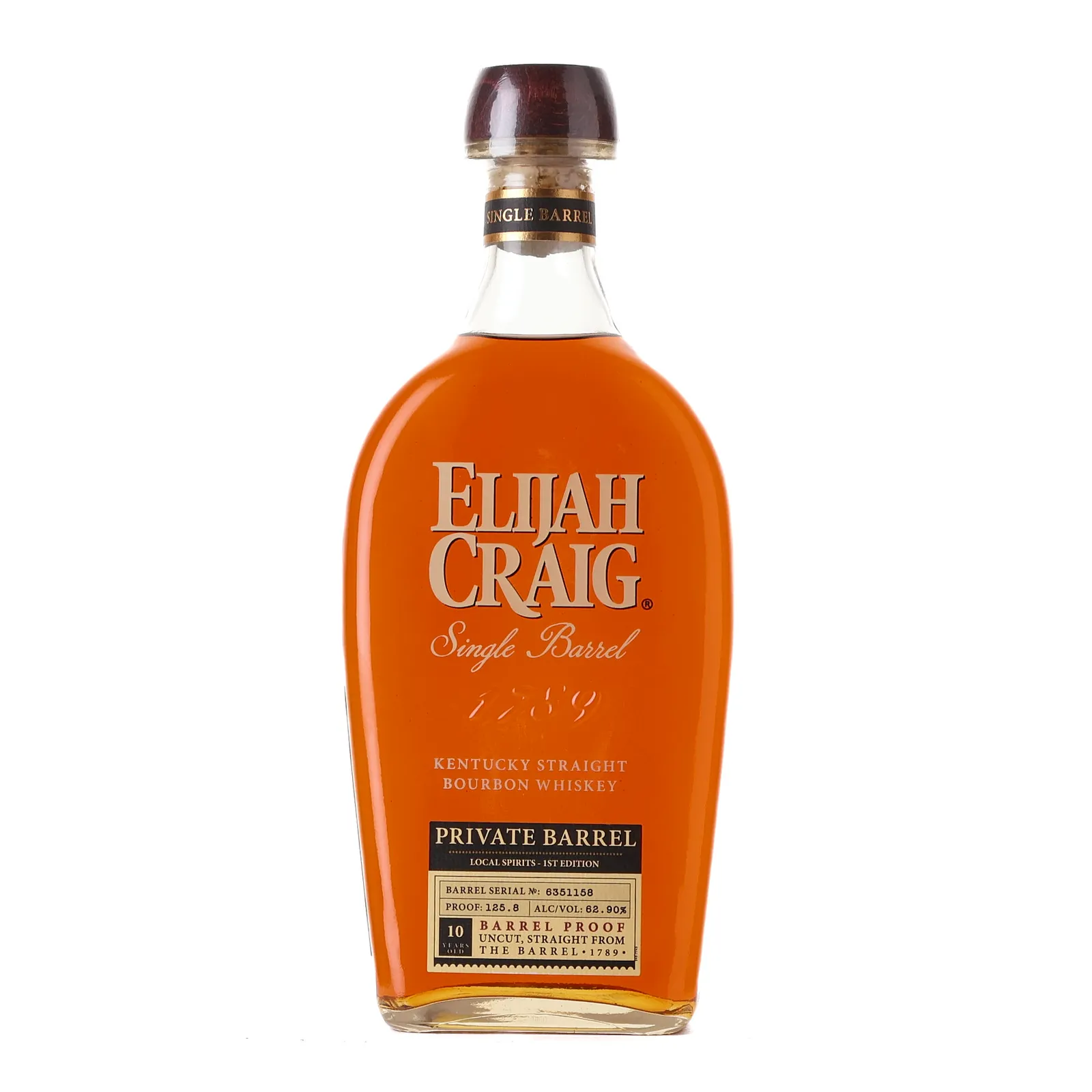 Elijah Craig 10 Year Old, Barrel Cask, Cask #6351158, 62.9% whisky bottle