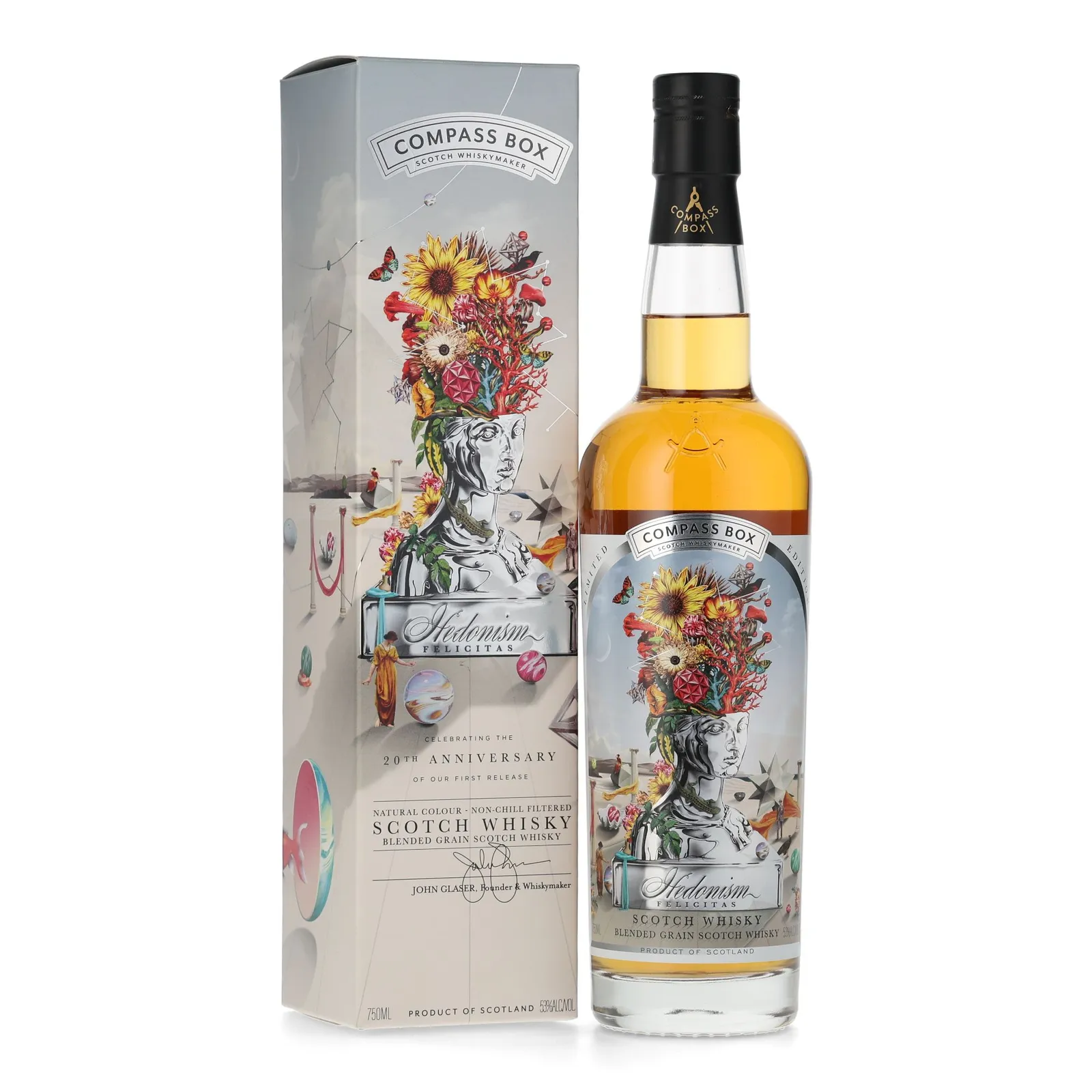Compass Box Hedonism Felicitas 20th Anniversary, 2020, 53% whisky bottle