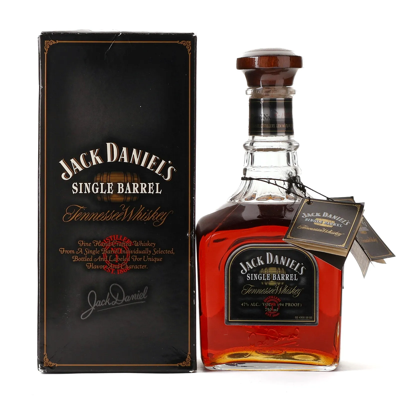 Jack Daniel's Single Barrel, New Charred Oak Cask, Cask #2-122, 1998, 47% whisky bottle