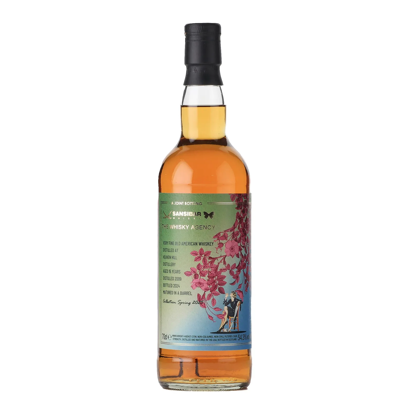 Heaven Hill Very Fine Old American Whiskey 15 Year Old, Barrel Cask, 2009, Sansibar Whisky & The Whisky Agency, 54.3% whisky bottle
