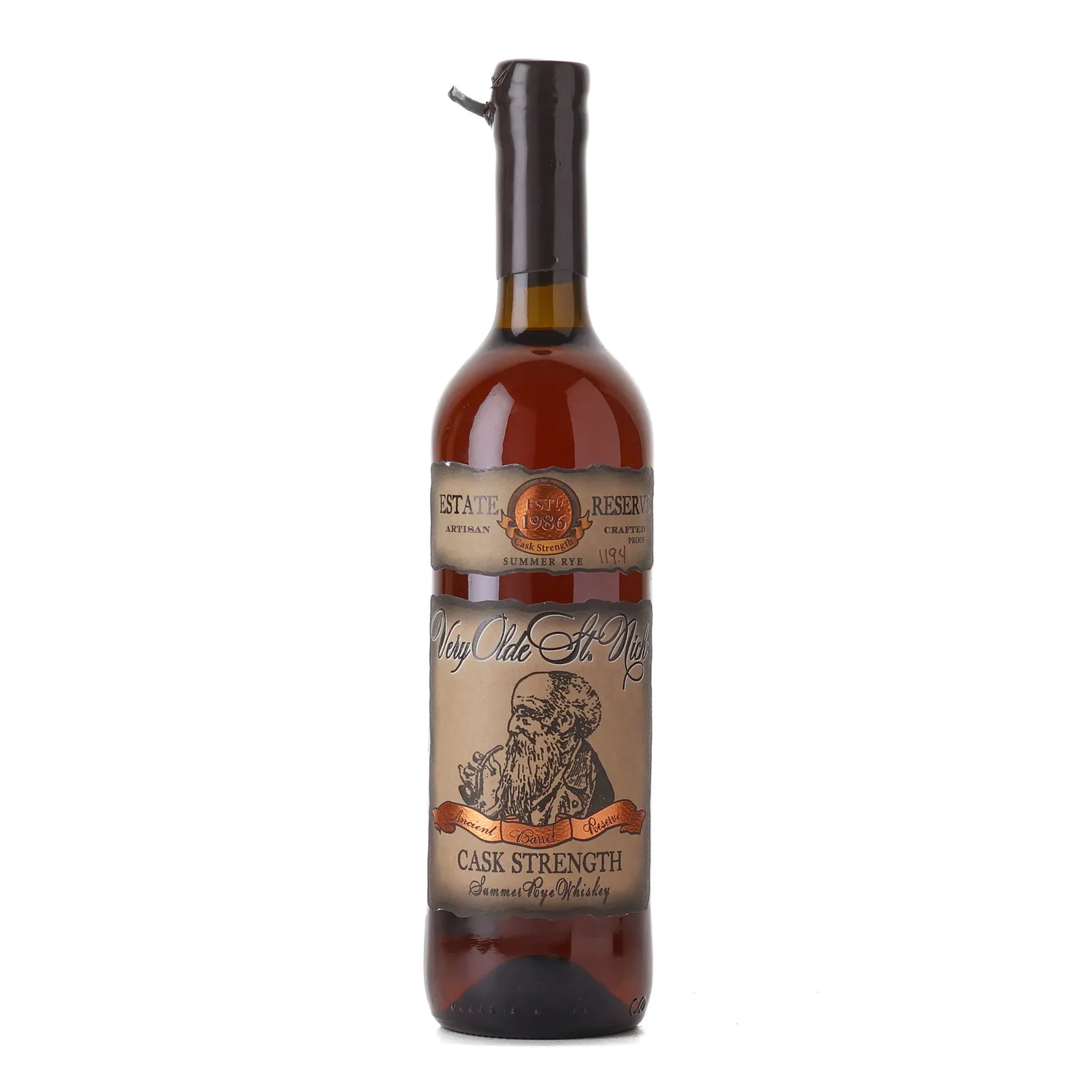 Very Olde St. Nick Cask Strength Summer Rye, 59.7% whisky bottle