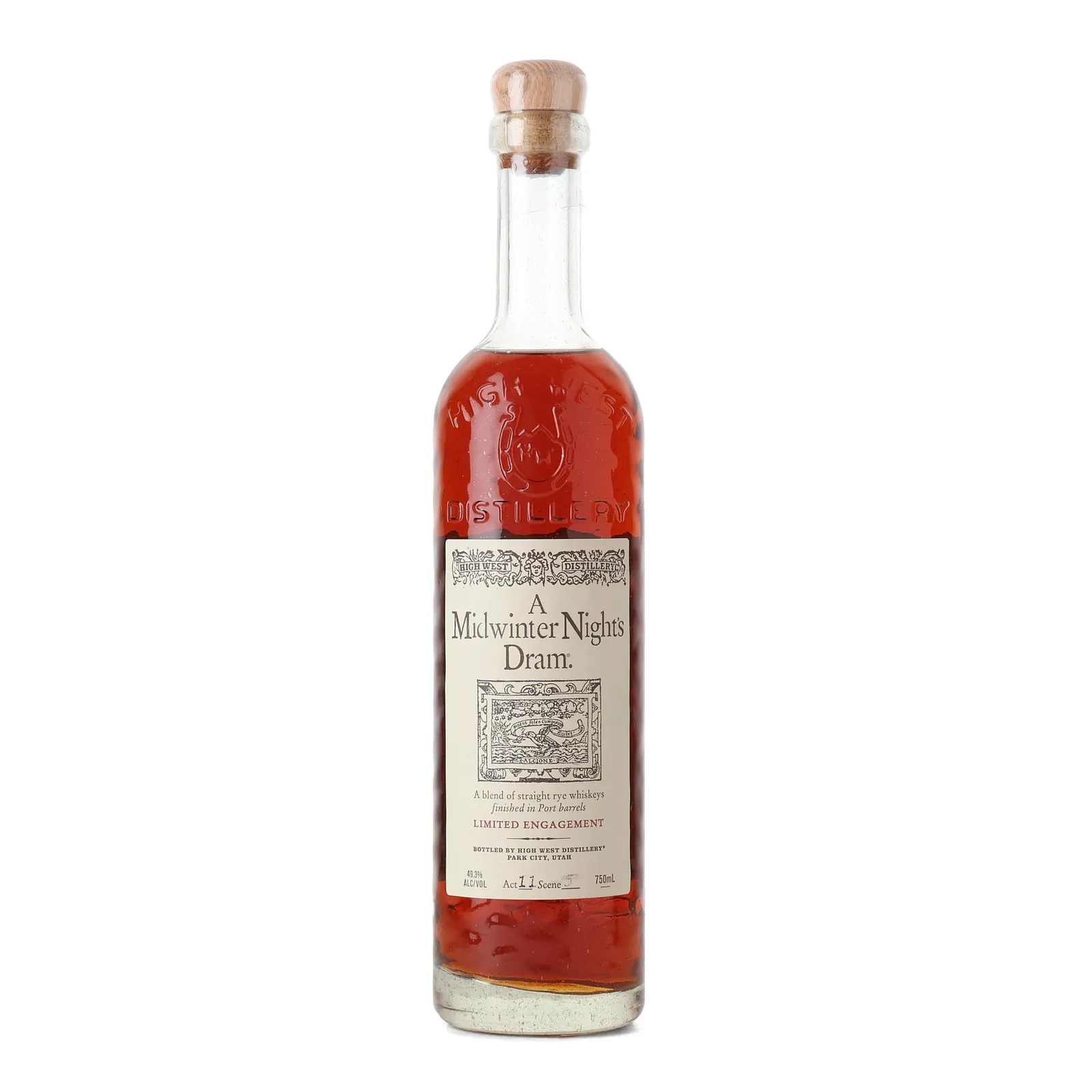 High West A Midwinter Night's Dram, Port Cask, Act 11 Scene 3, 2023, 49.3% whisky bottle