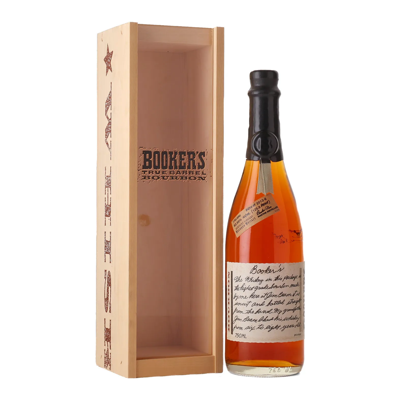 Jim Beam Booker's Bourbon 7 Year Old, New Charred Oak Cask, Batch No. 2013-6, 2013, 62.95% whisky bottle