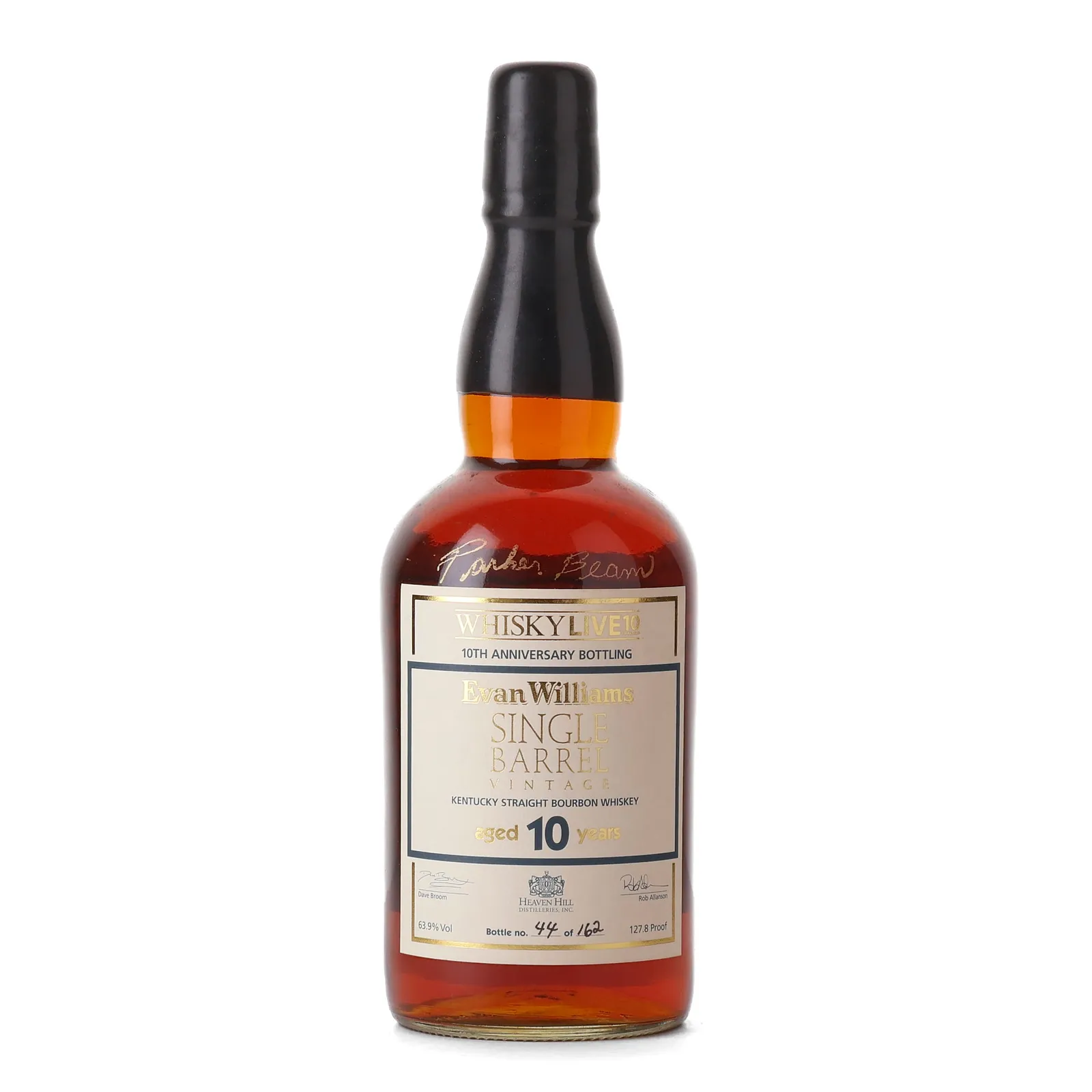 Evan Williams Single Barrel Vintage 10 Year Old, Cask #4108751, 2009, 63.9% whisky bottle