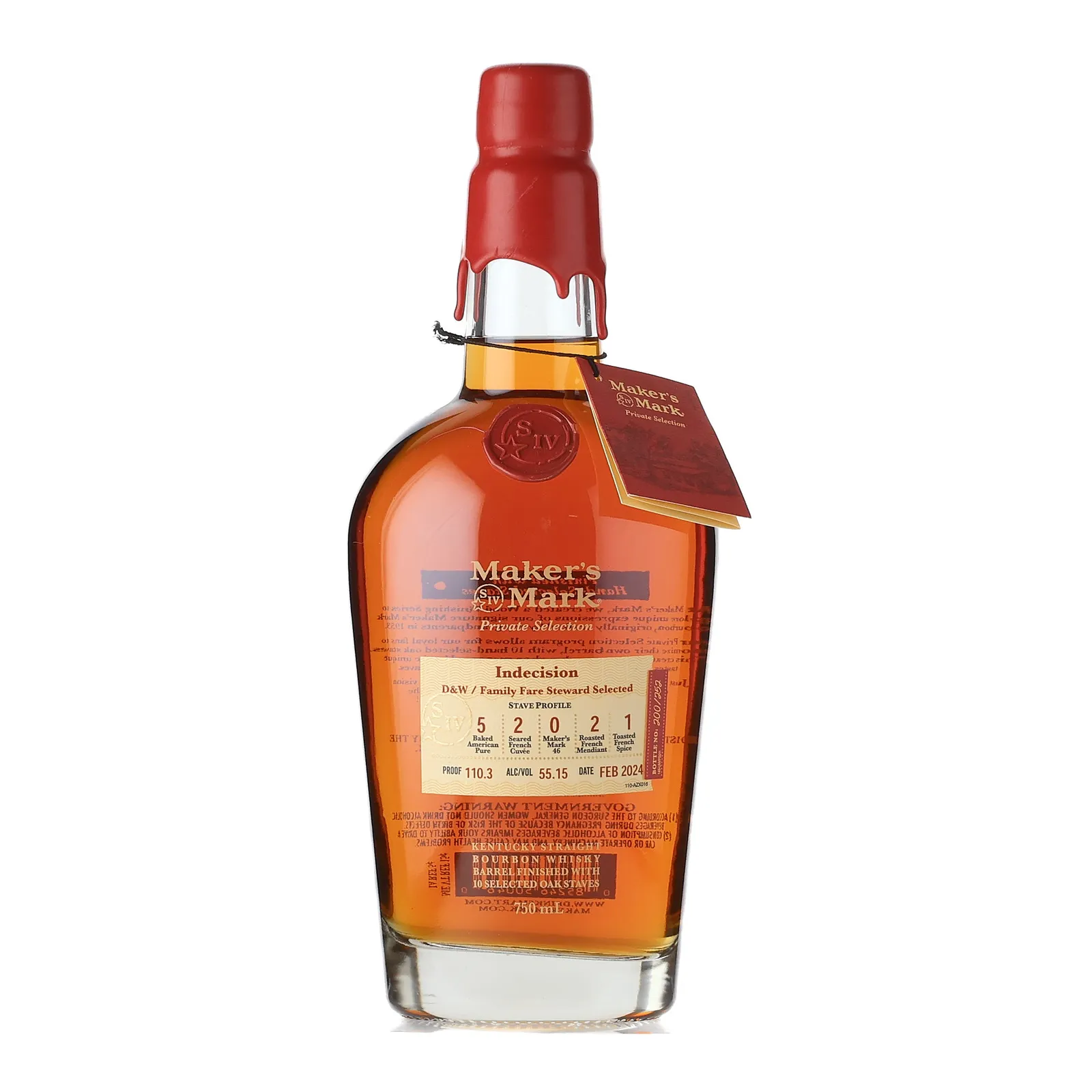 Maker's Mark Indecision Private Selection, Oak Cask, 2024, 55.15% whisky bottle