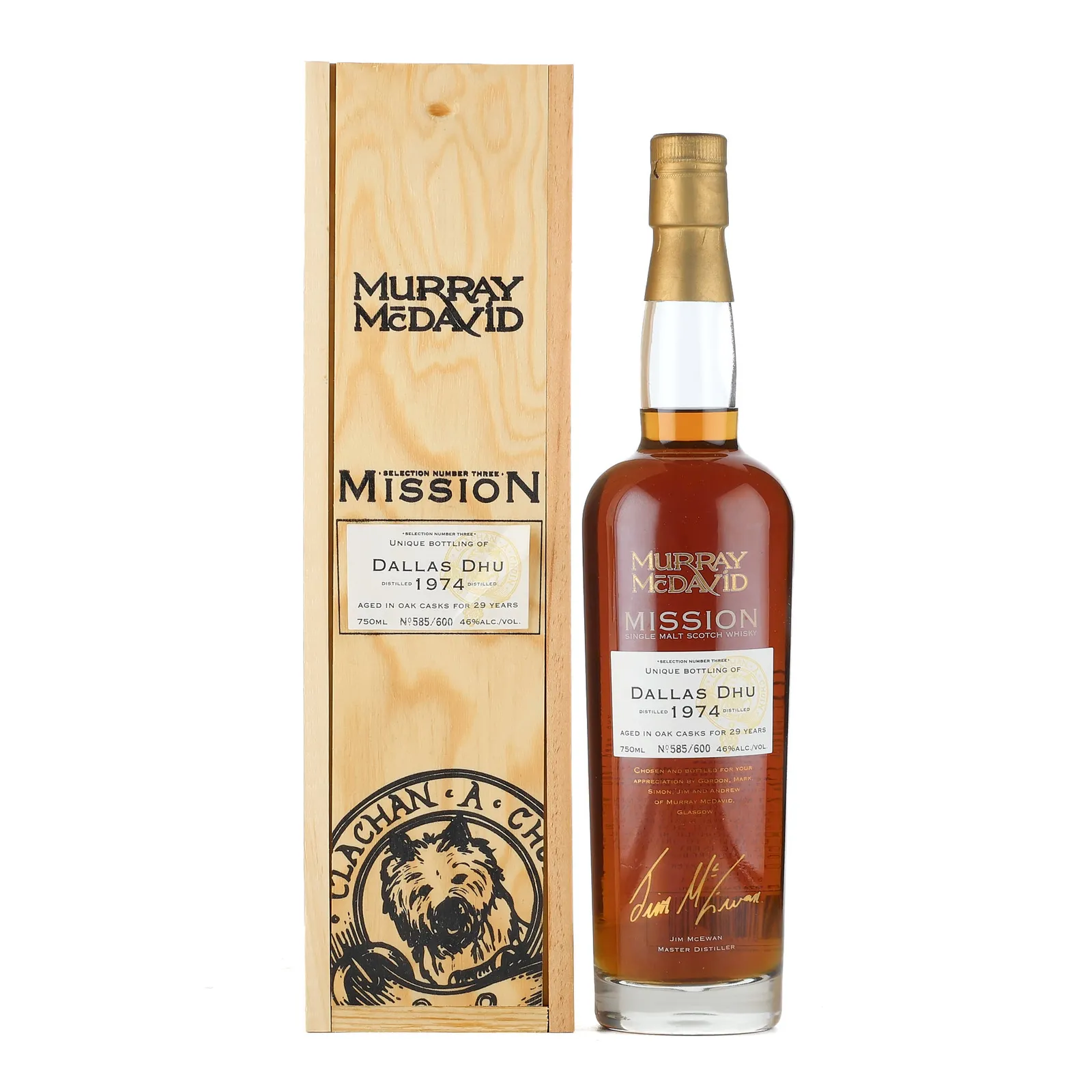 Dallas Dhu Mission Selection No. 3 29 Year Old, Sherry Cask, 1974, Murray McDavid, 46% whisky bottle