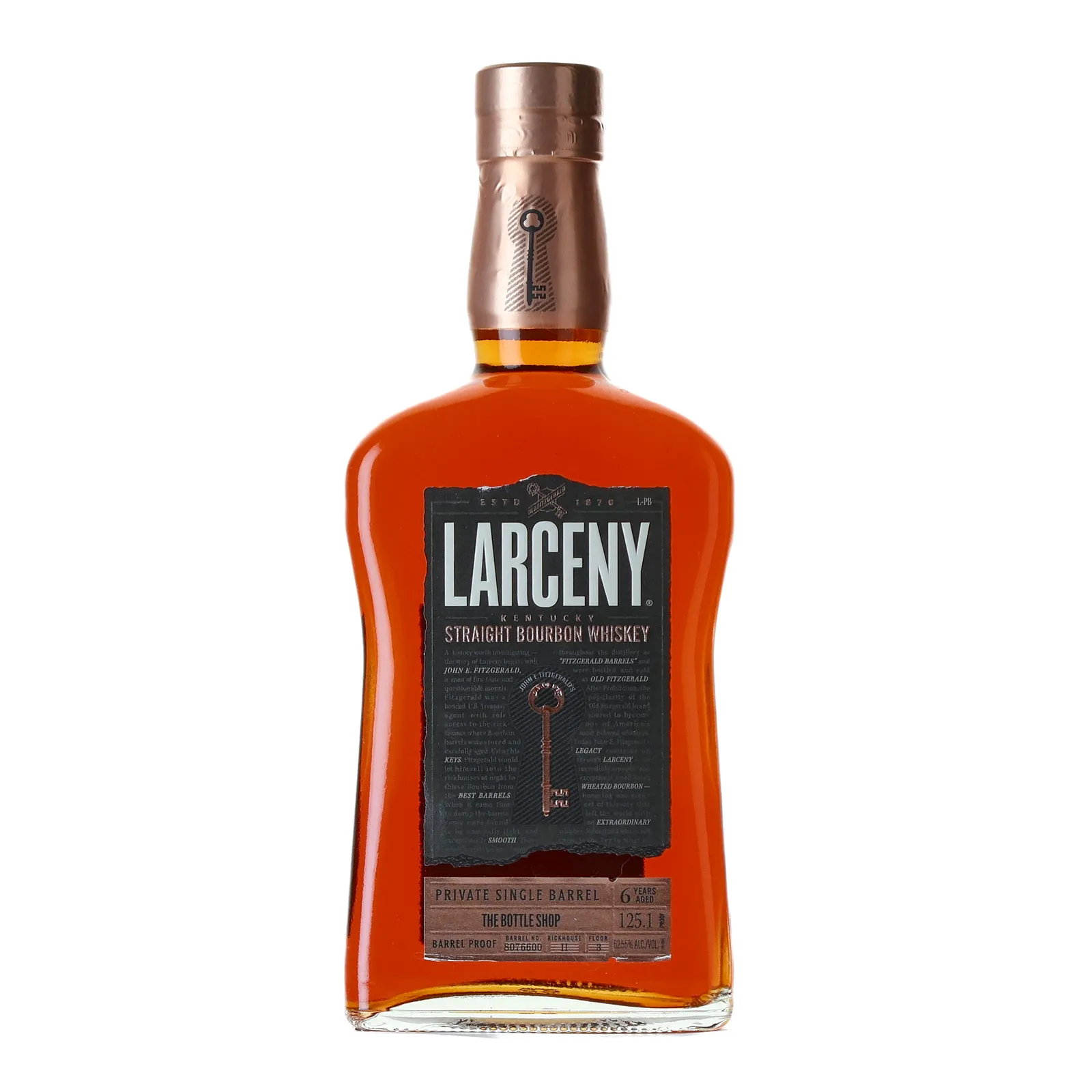 Larceny Private Single Barrel Barrel Proof The Bottle Shop 6 Year Old, Cask #6076600, 62.55% whisky bottle