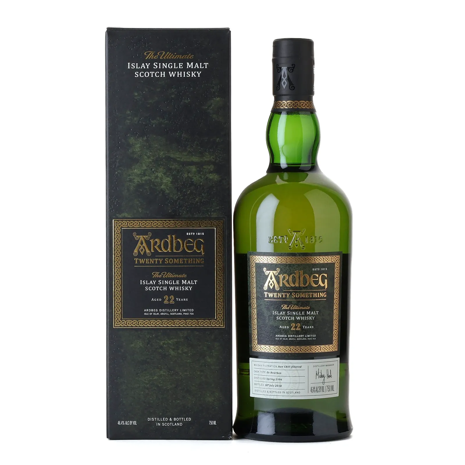 Ardbeg Twenty Something 22 Year Old, Bourbon Cask, 2018, 46.4% whisky bottle