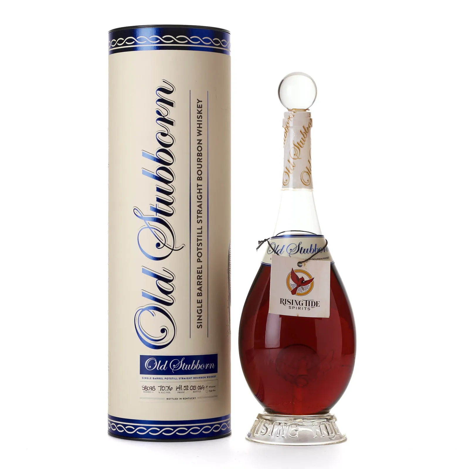Old Stubborn Pot Still Straight Bourbon, Cask #SB09B, Rising Tide Spirits, 70.8% whisky bottle