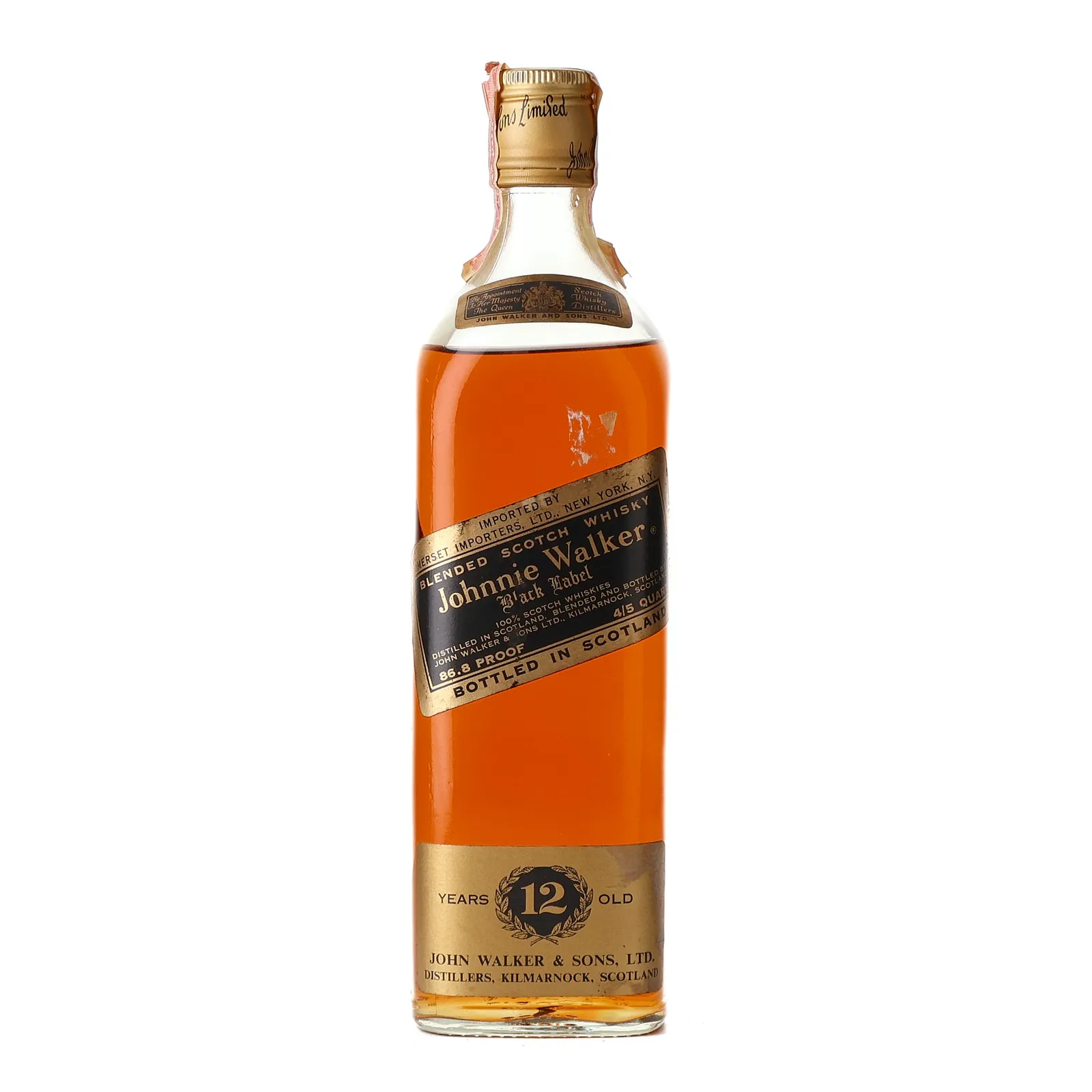 Johnnie Walker Black Label 12 Year Old, Oak Cask, 43.4% whisky bottle