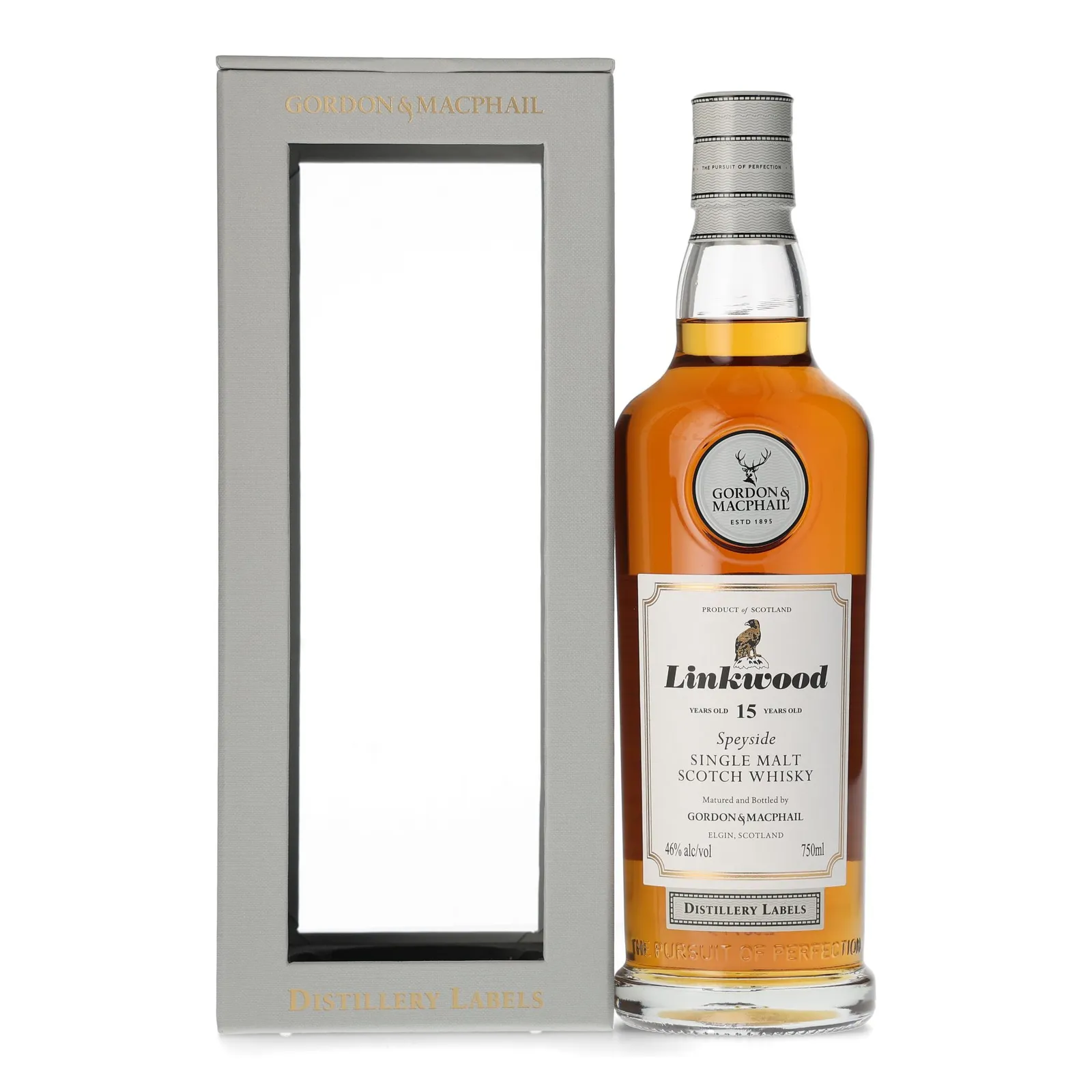 Linkwood Distillery Labels 15 Year Old, Sherry Cask, Gordon & MacPhail, 46%, 75cl whisky bottle