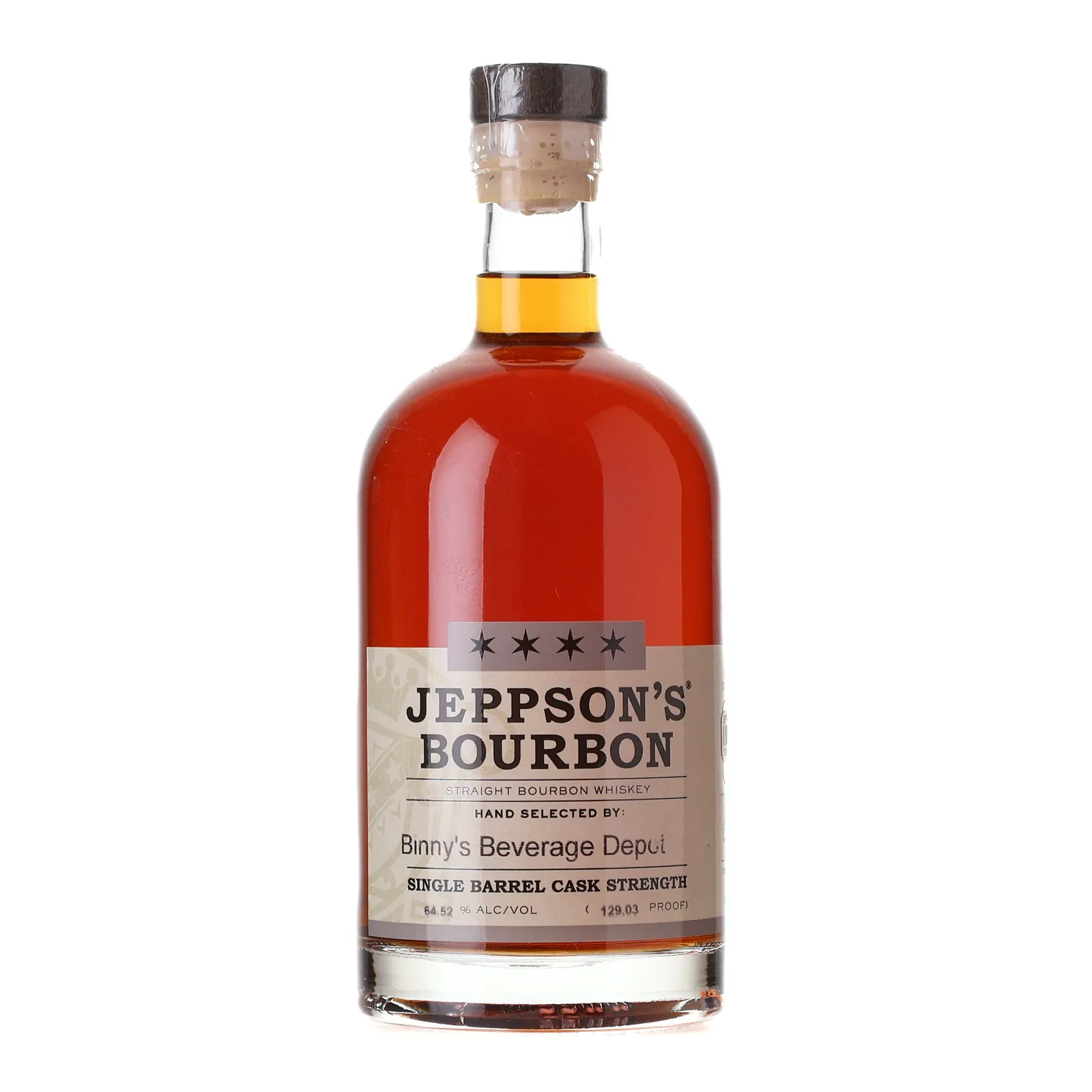 Jeppson's Cask Strength Bourbon Binny's Beverage Depot Selection 9 Year Old, Cask #1, CH Distillery, 64.52% whisky bottle