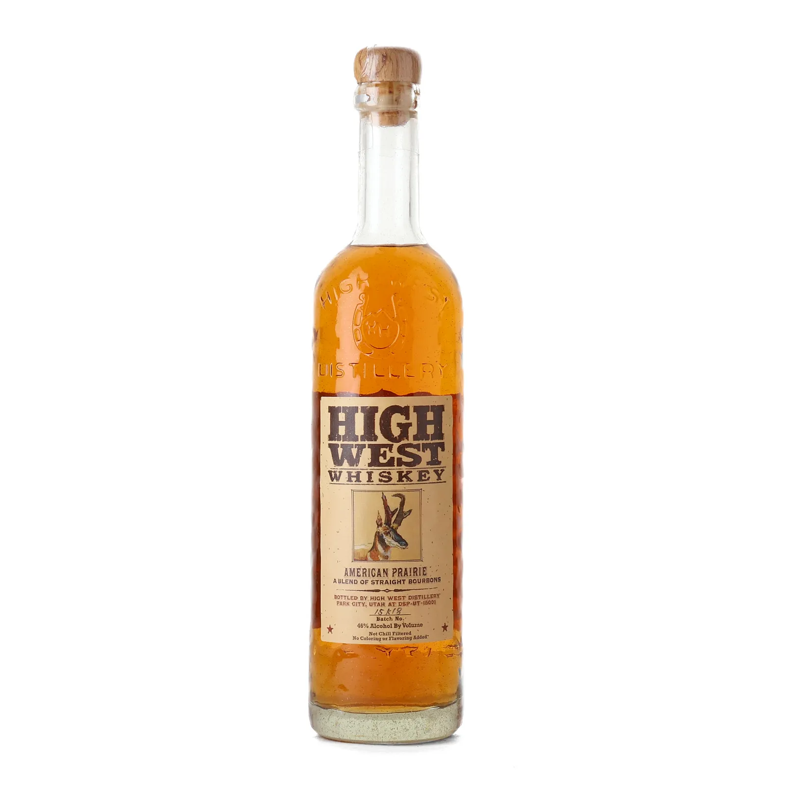 High West American Prairie Bourbon, Batch No. 15K18, 2015, 46% whisky bottle