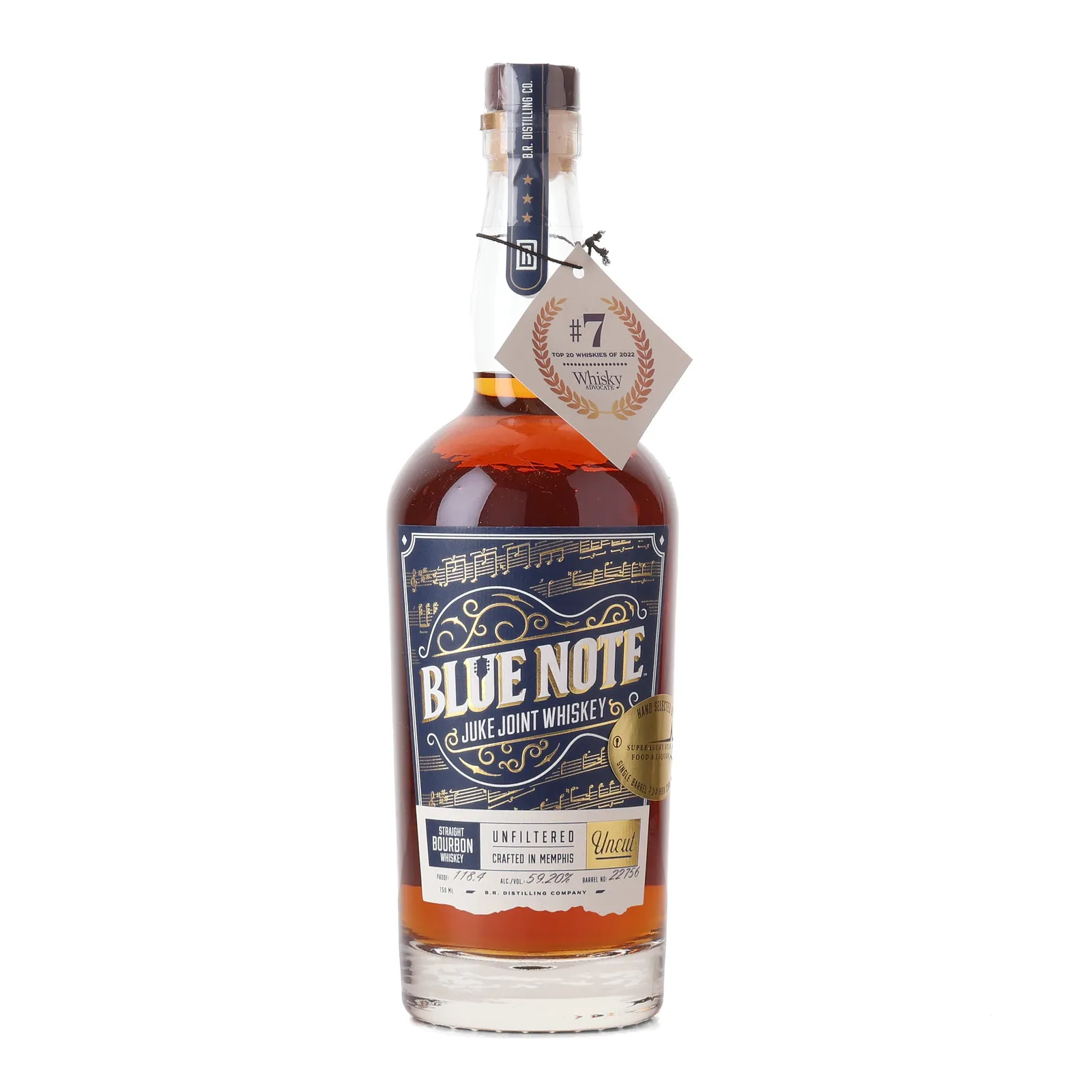 Blue Note Juke Joint Whiskey Uncut Super Lucky Star Private Barrel Selection, New Charred Oak Cask, Cask #22756, 59.2% whisky bottle