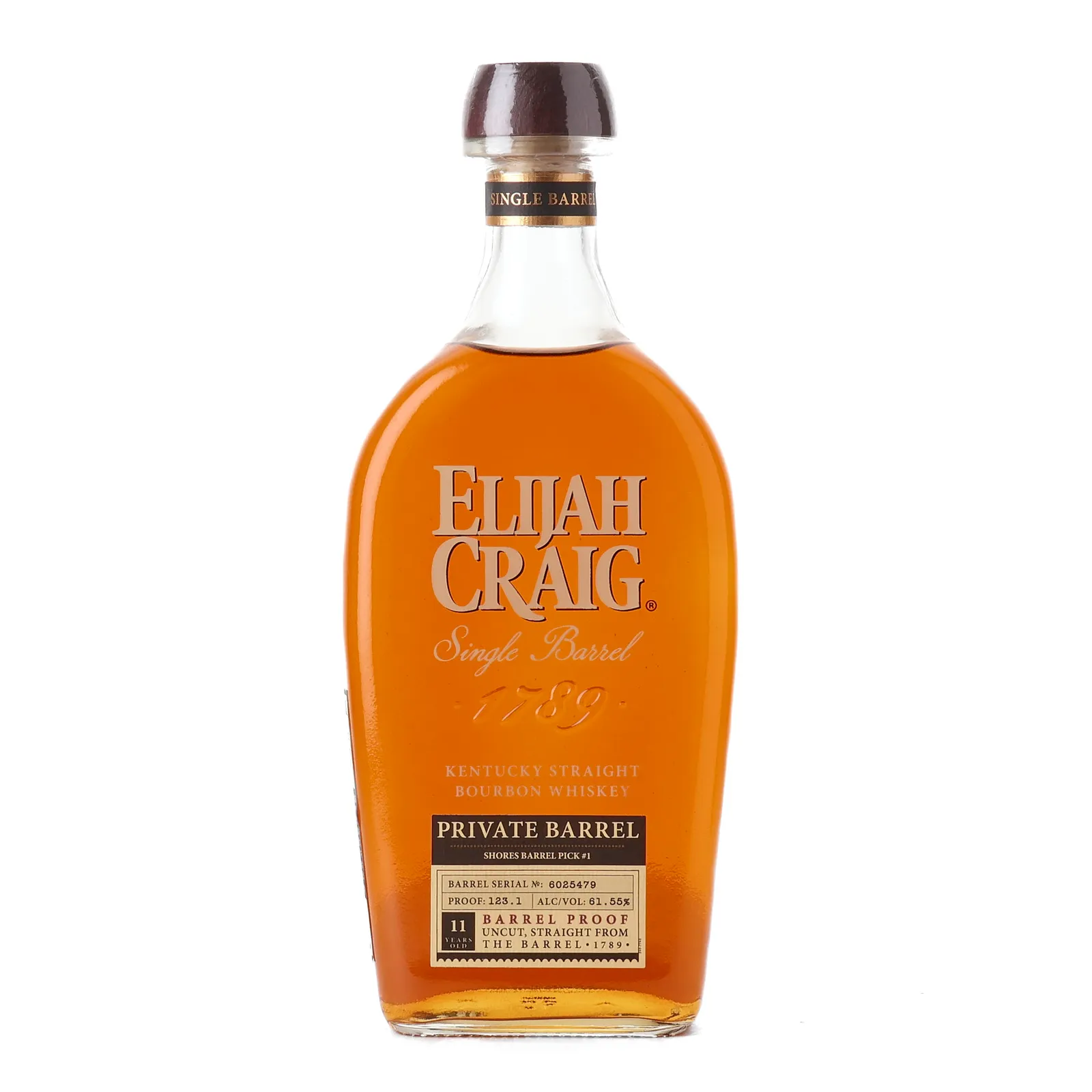 Elijah Craig Private Barrel 11 Year Old, Bourbon Cask, Cask #6025479, 61.5% whisky bottle