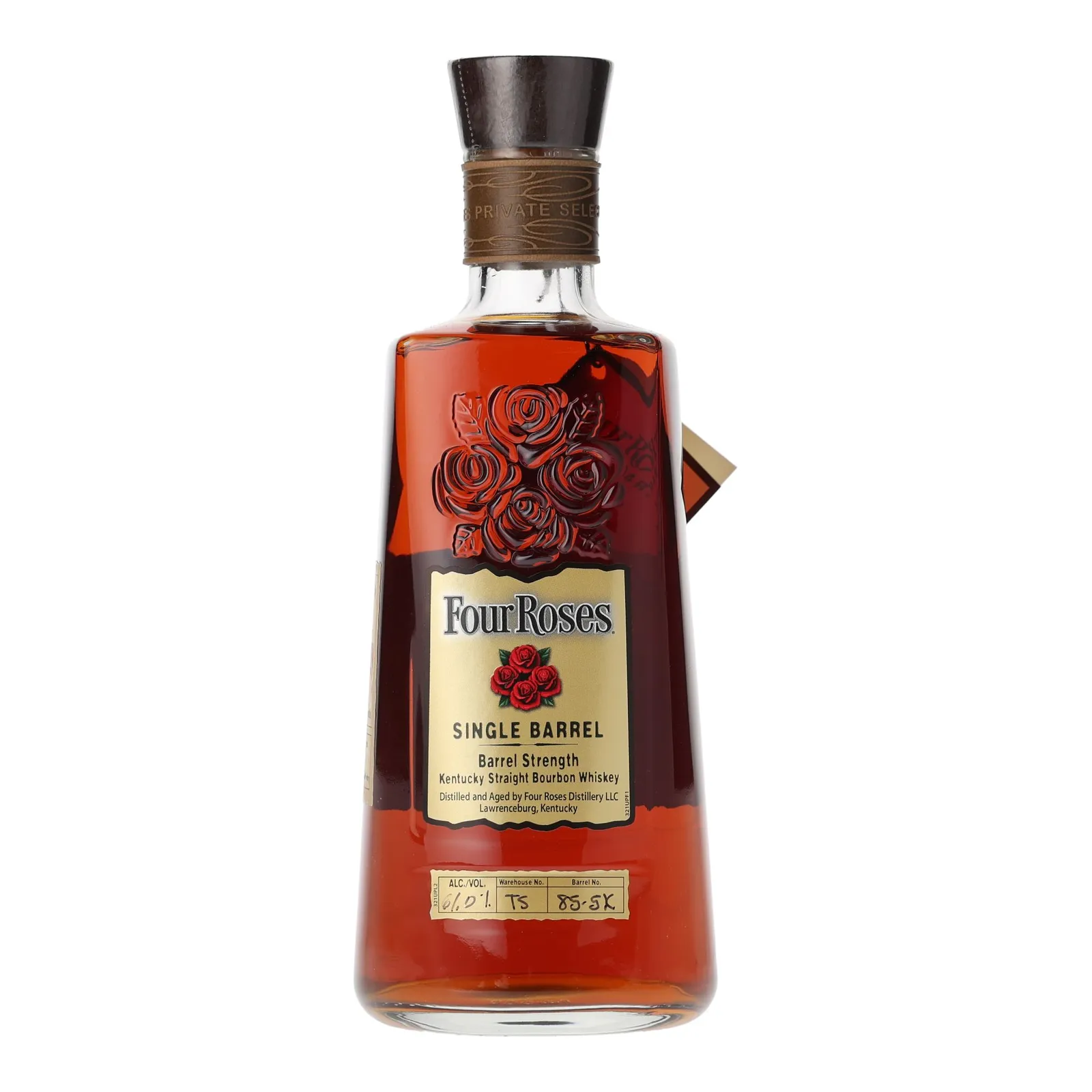 Four Roses Barrel Strength OESQ 'Liquor Boy' Private Barrel Selection 9 Year Old, New Charred Oak Cask, Cask #85-5K, Batch No. TS, 61% whisky bottle