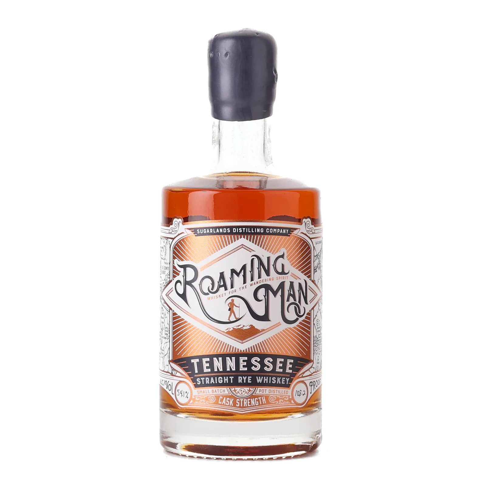 Roaming Man Cask Strength Tennessee Rye 2 Year Old, American White Oak Cask, Batch No. XIII, 54.1% whisky bottle