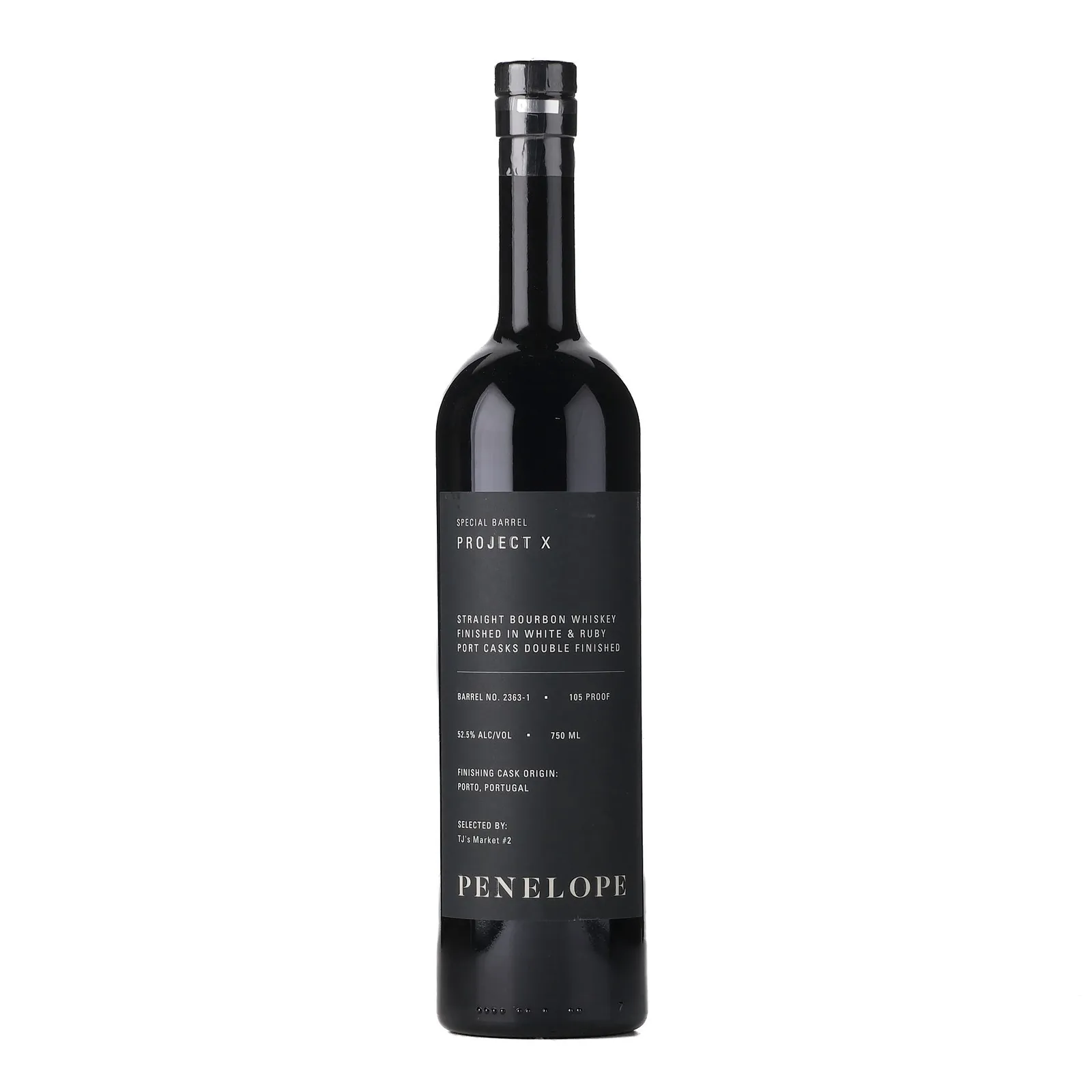Penelope Project X TJ's Market #2, Port Cask, Cask #2363-1, 52.5% whisky bottle