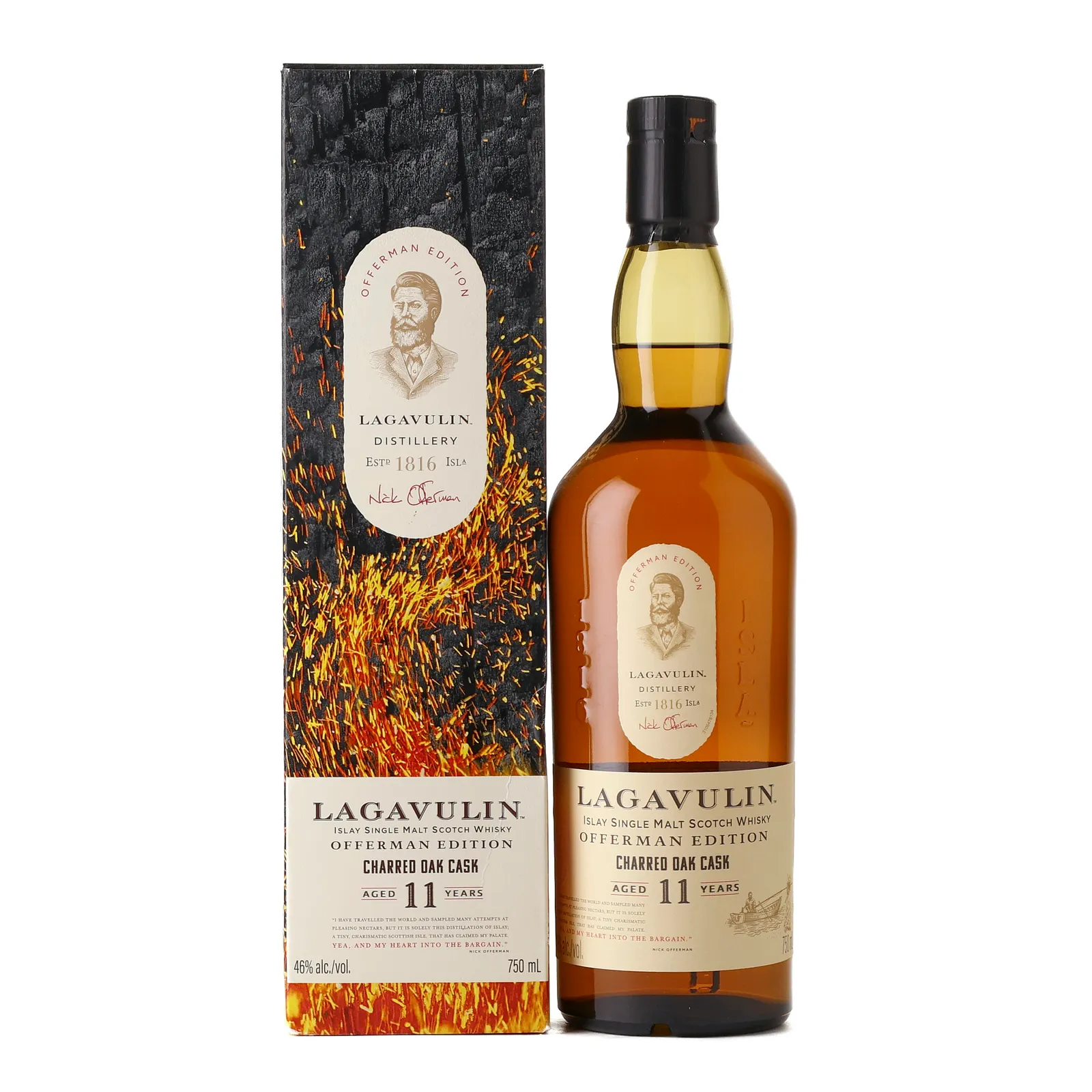 Lagavulin Offerman Edition Charred Oak Cask 11 Year Old, Heavily Charred Ex-Bourbon & Ex-Red Wine Cask, 2022, 46% whisky bottle