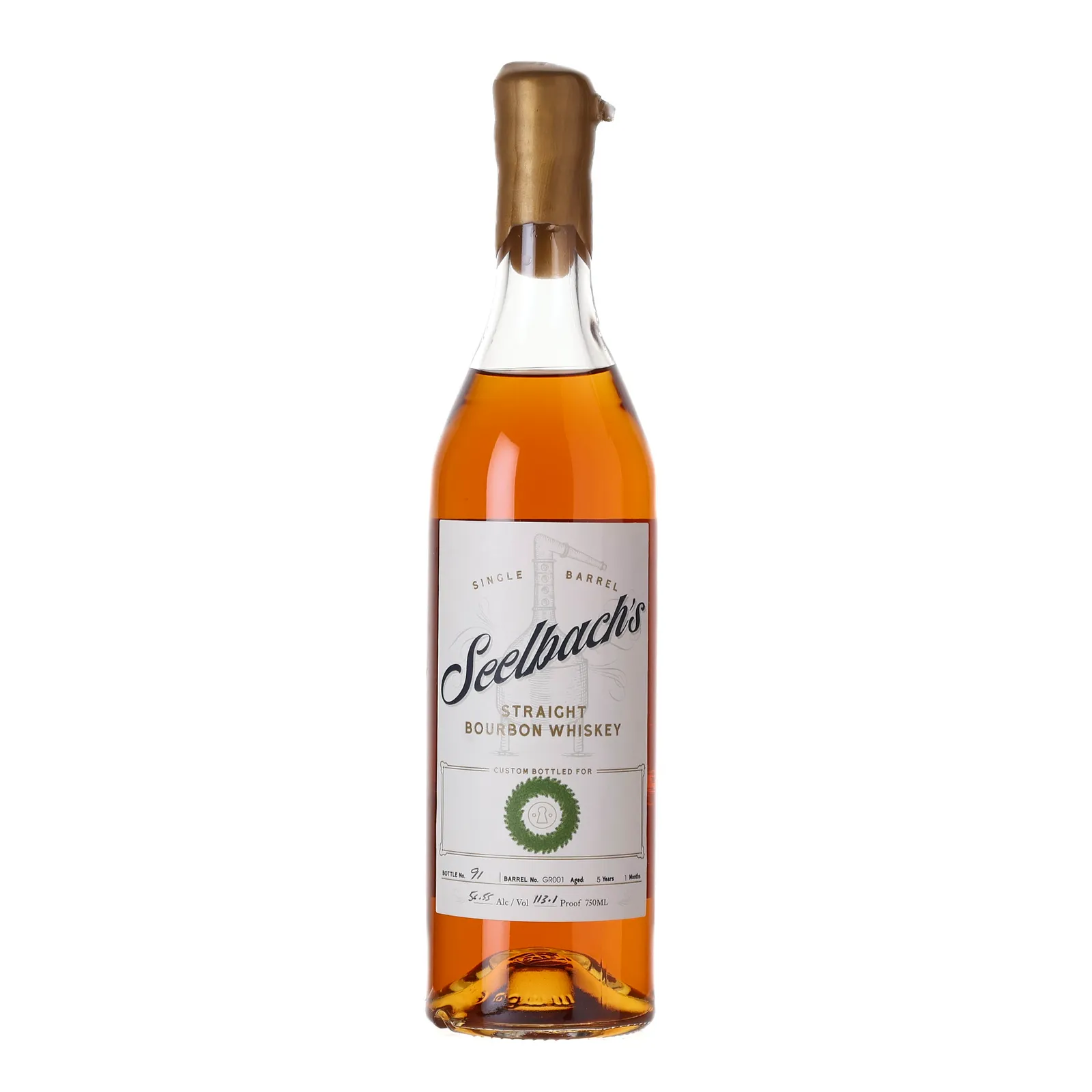 Seelbach's Single Barrel Straight Bourbon 5 Year Old, Cask #GR001, Seelbach's, 56.55% whisky bottle