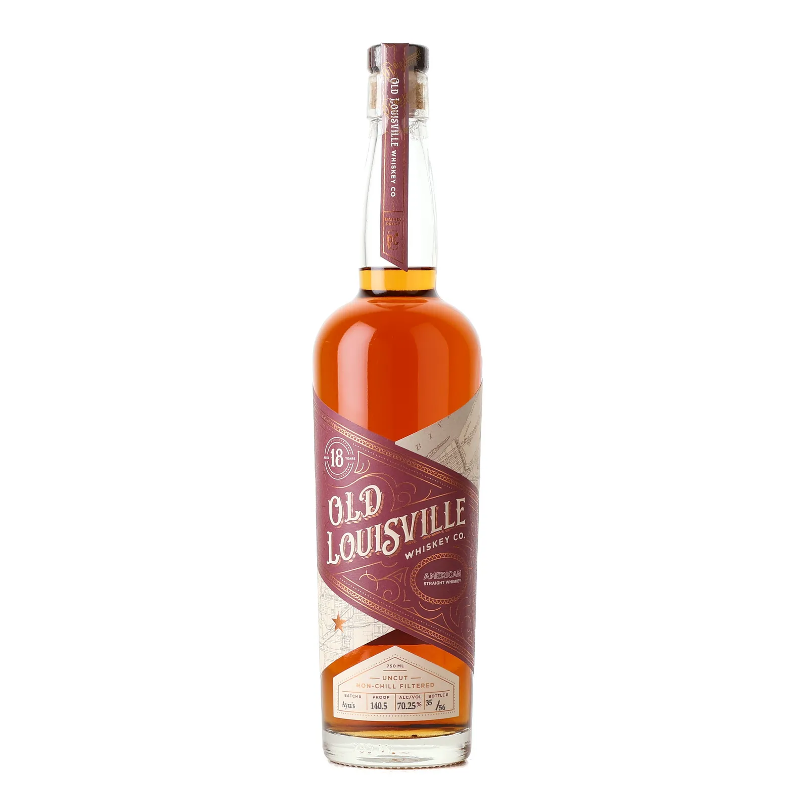 Old Louisville Whiskey Co. Barrel Proof American Whiskey 18 Year Old, Batch No. Ayra's, Old Louisville Whiskey Co., 70.2% whisky bottle