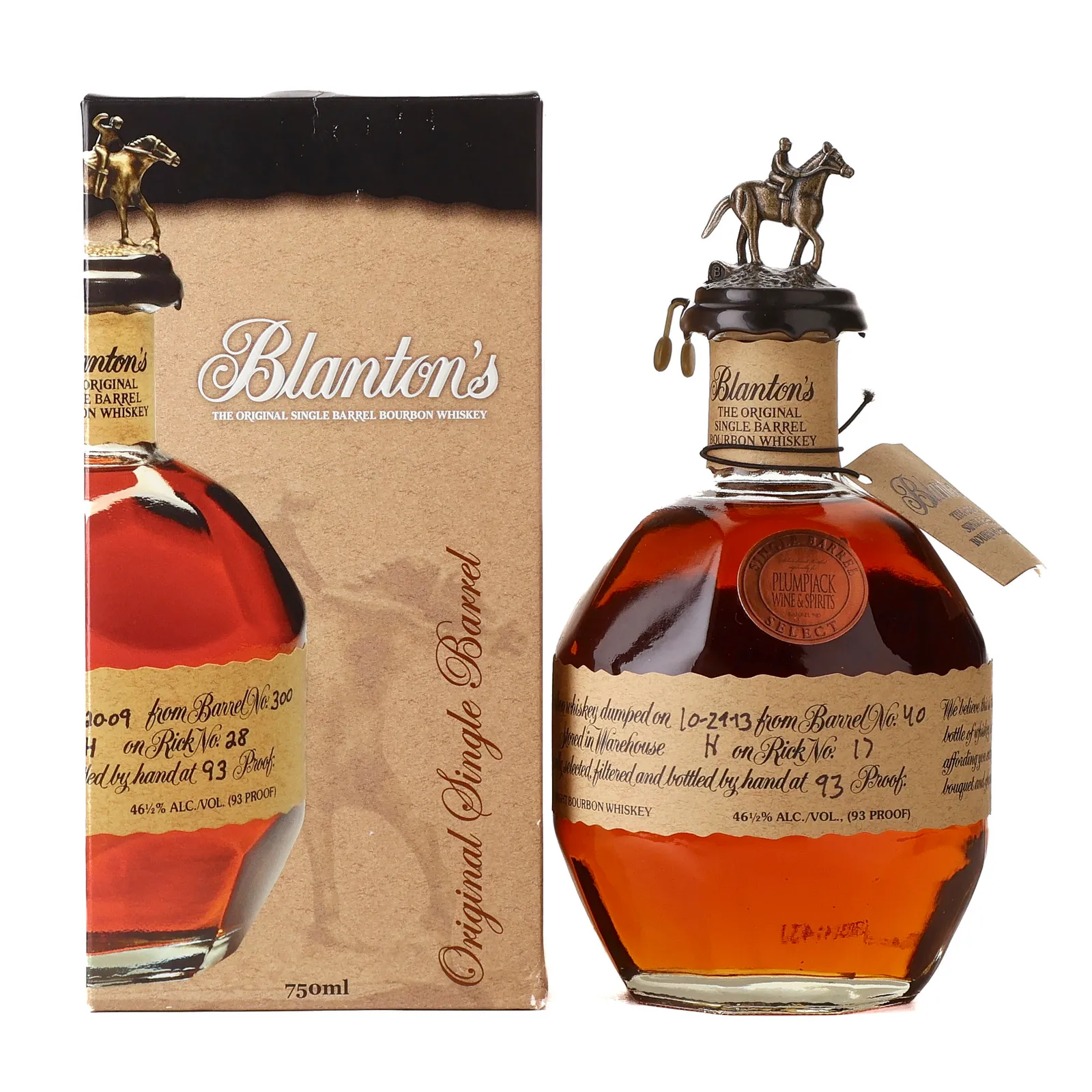 Blanton's PlumpJack Private Barrel Selection, Cask #40, 2013, 46.5% whisky bottle