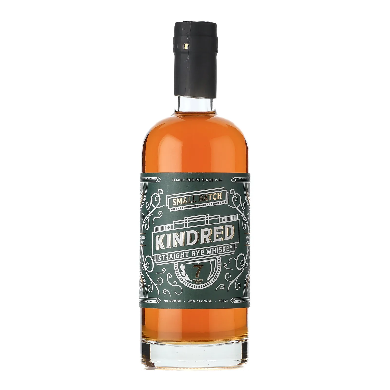 Kindred Small Batch No. 7 Year Old, 45% whisky bottle