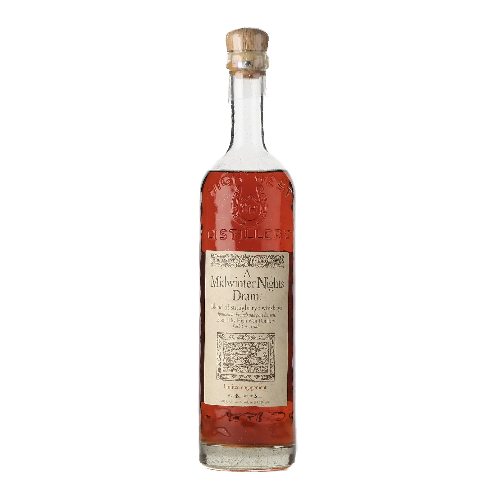 High West A Midwinter Night's Dram, Port Cask, Act 5, Scene 3, 2017, 49.3% whisky bottle