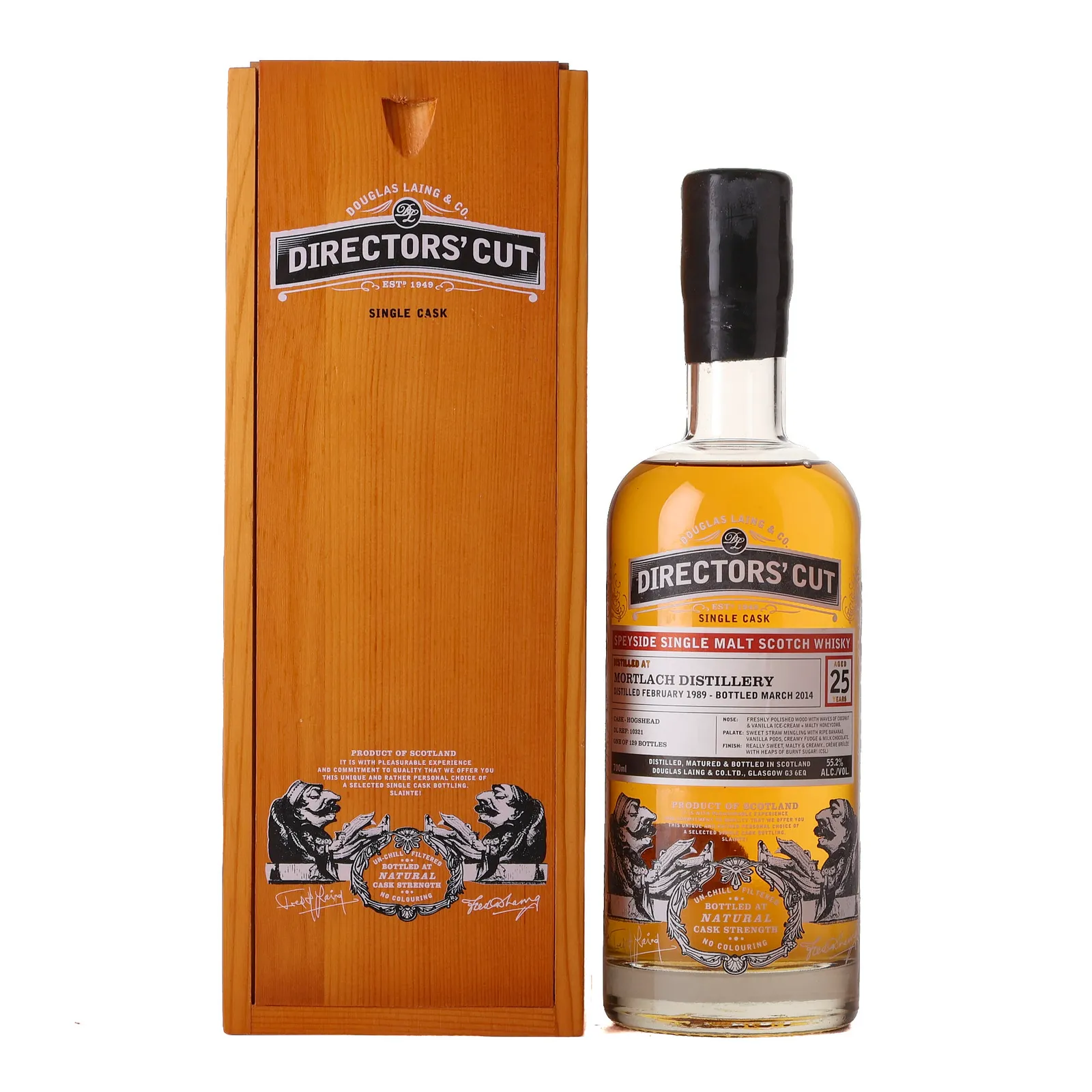 Mortlach Director's Cut 25 Year Old, Hogshead Cask, Cask #10321, 1989, Douglas Laing, 55.2% whisky bottle
