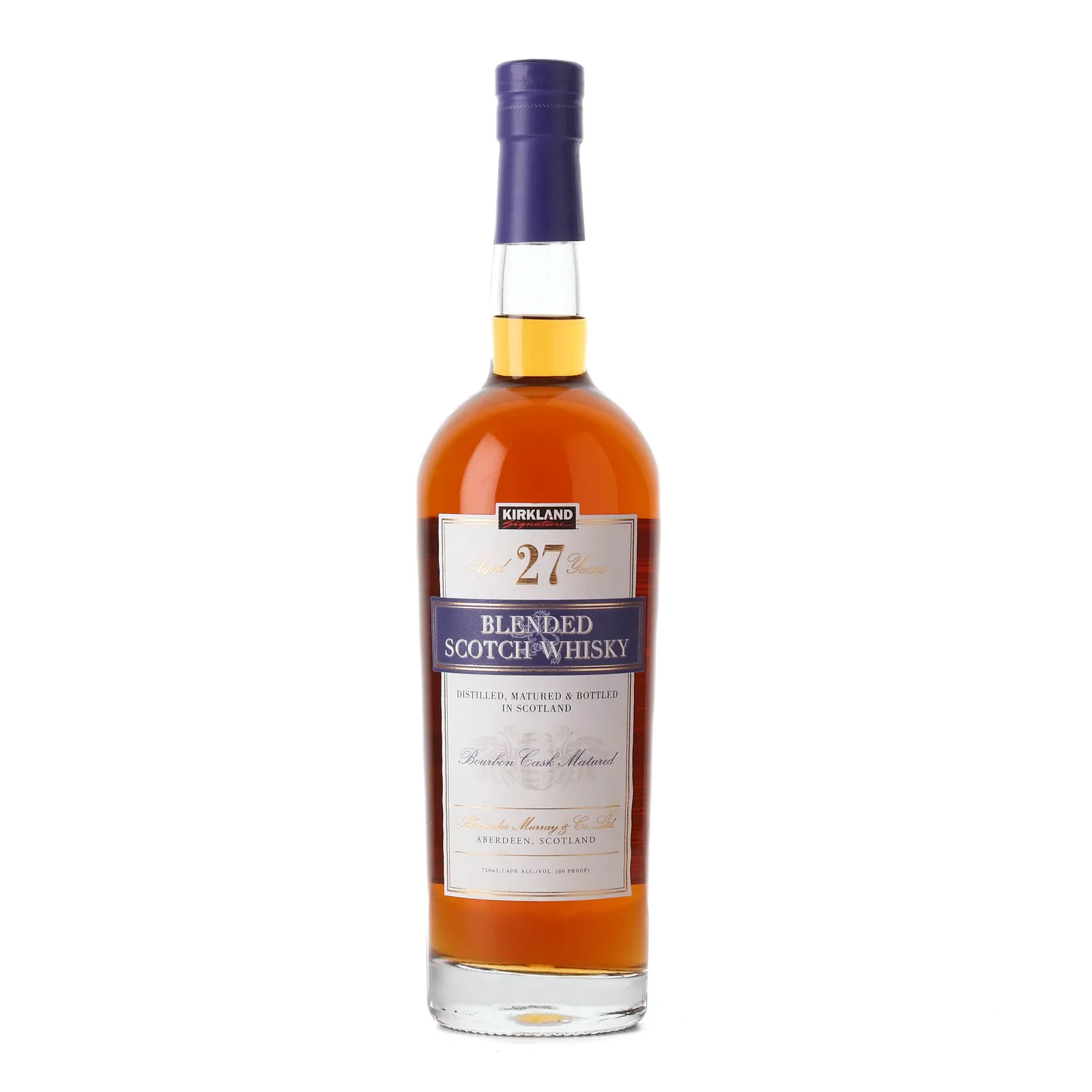 Kirkland Signature 27 Year Old, Bourbon Cask, Alexander Murray & Co., 40% whisky bottle