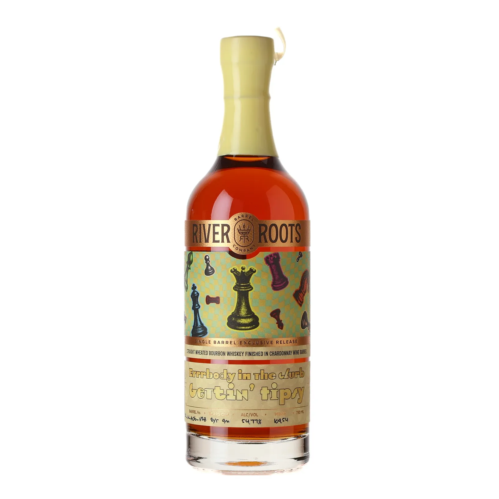River Roots Errrbody in the Clurb Gettin’ Tipsy 8 Year Old, Chardonnay Cask, 54.8% whisky bottle