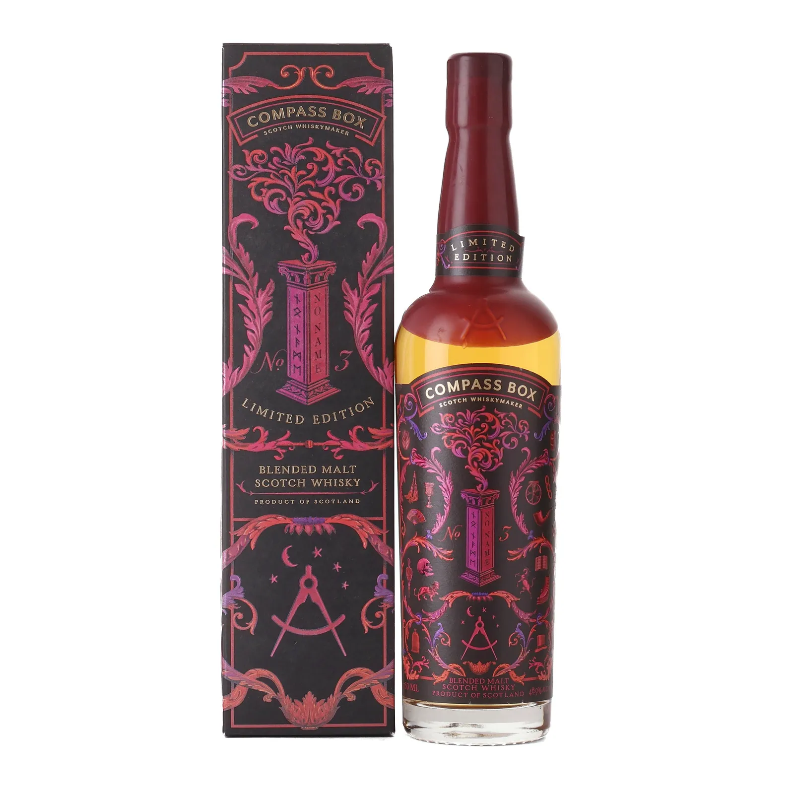 Compass Box No Name No. 3, Bourbon & Sherry Cask, Batch No. 3, 2021, 48.9% whisky bottle