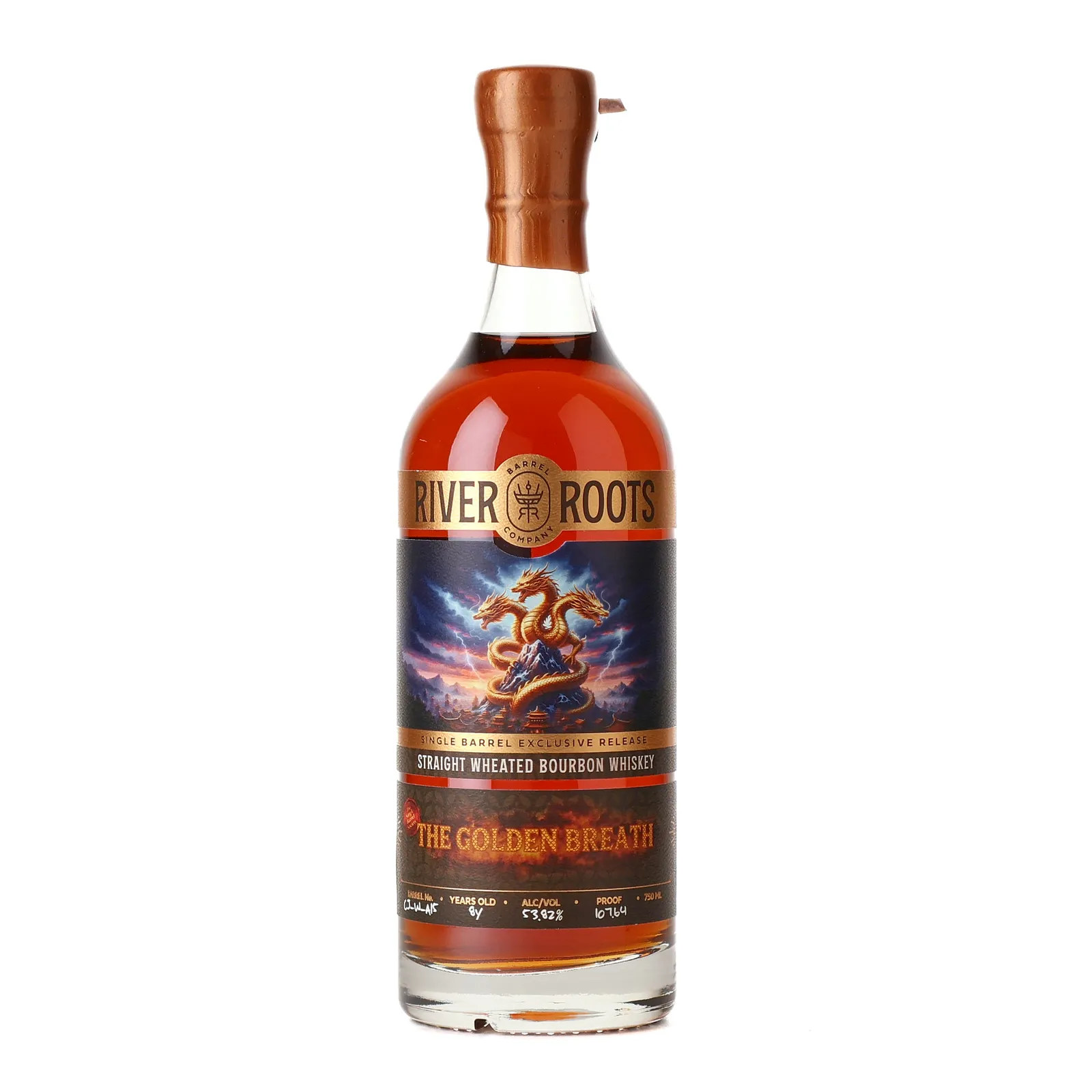River Roots The Golden Breath 8 Year Old, Cask #CJ-W-A15, 53.8% whisky bottle