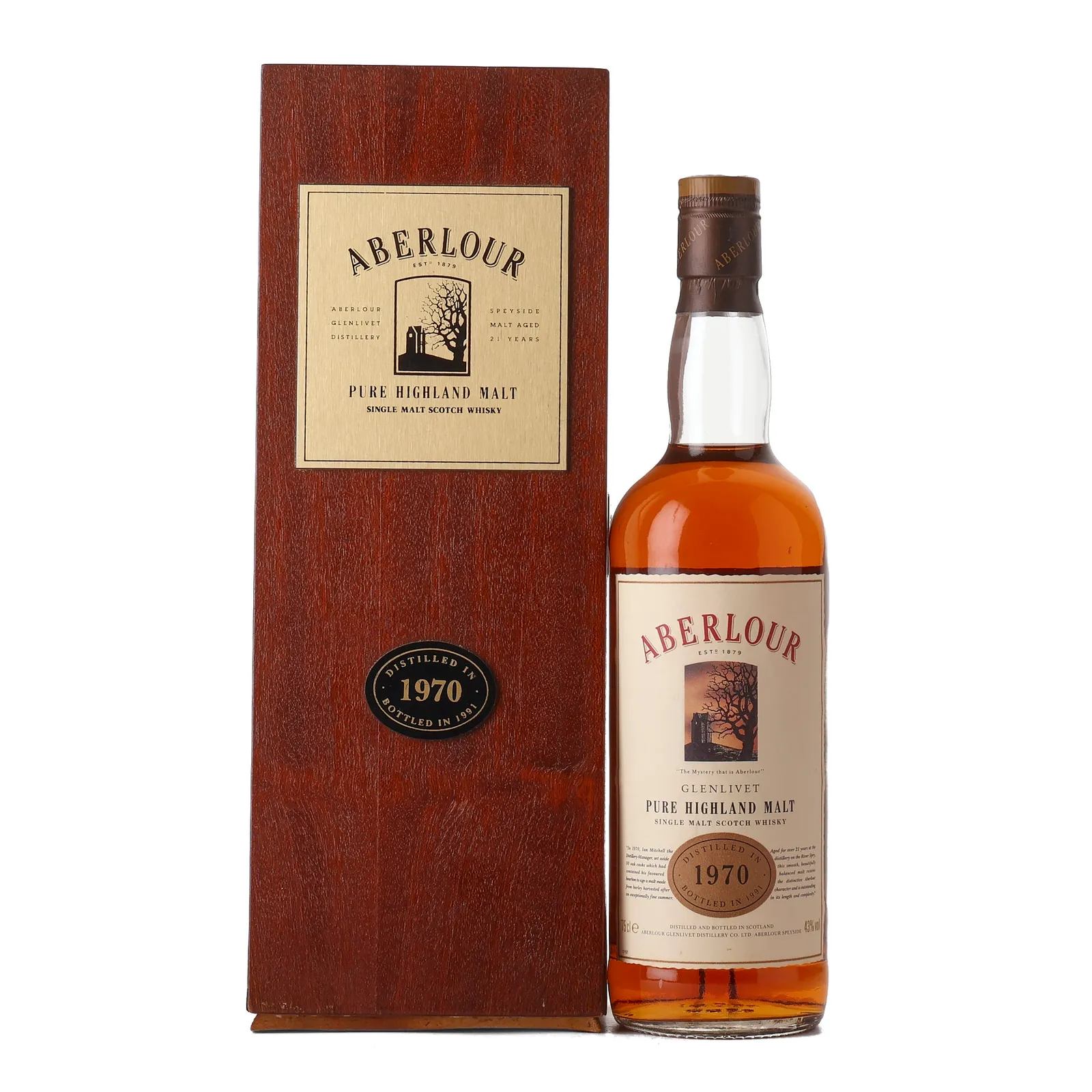 Aberlour 21 Year Old, Bourbon Cask, 1991, 43% whisky bottle