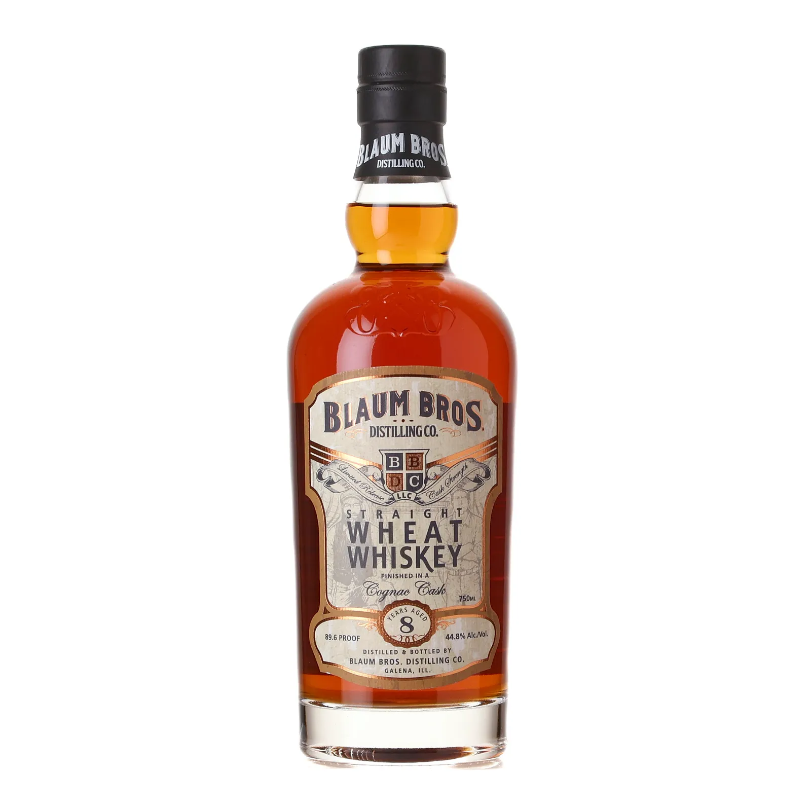 Blaum Bros. Straight Wheat Whiskey Finished in a Cognac Cask #8 Year Old, Cognac Cask, 44.8% whisky bottle