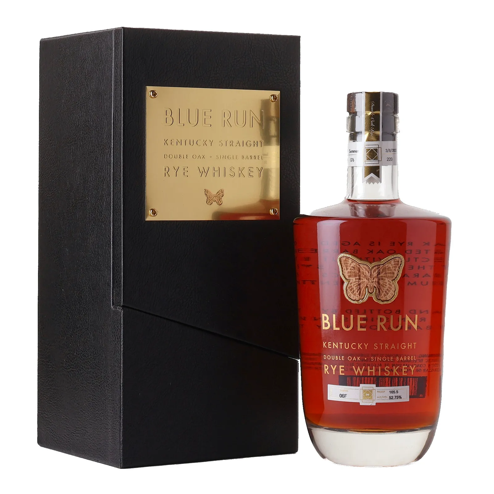 Blue Run Kentucky Straight Double Oak Single Barrel Rye, Oak Cask, Cask #06F, Summer, 2023, 52.75% whisky bottle
