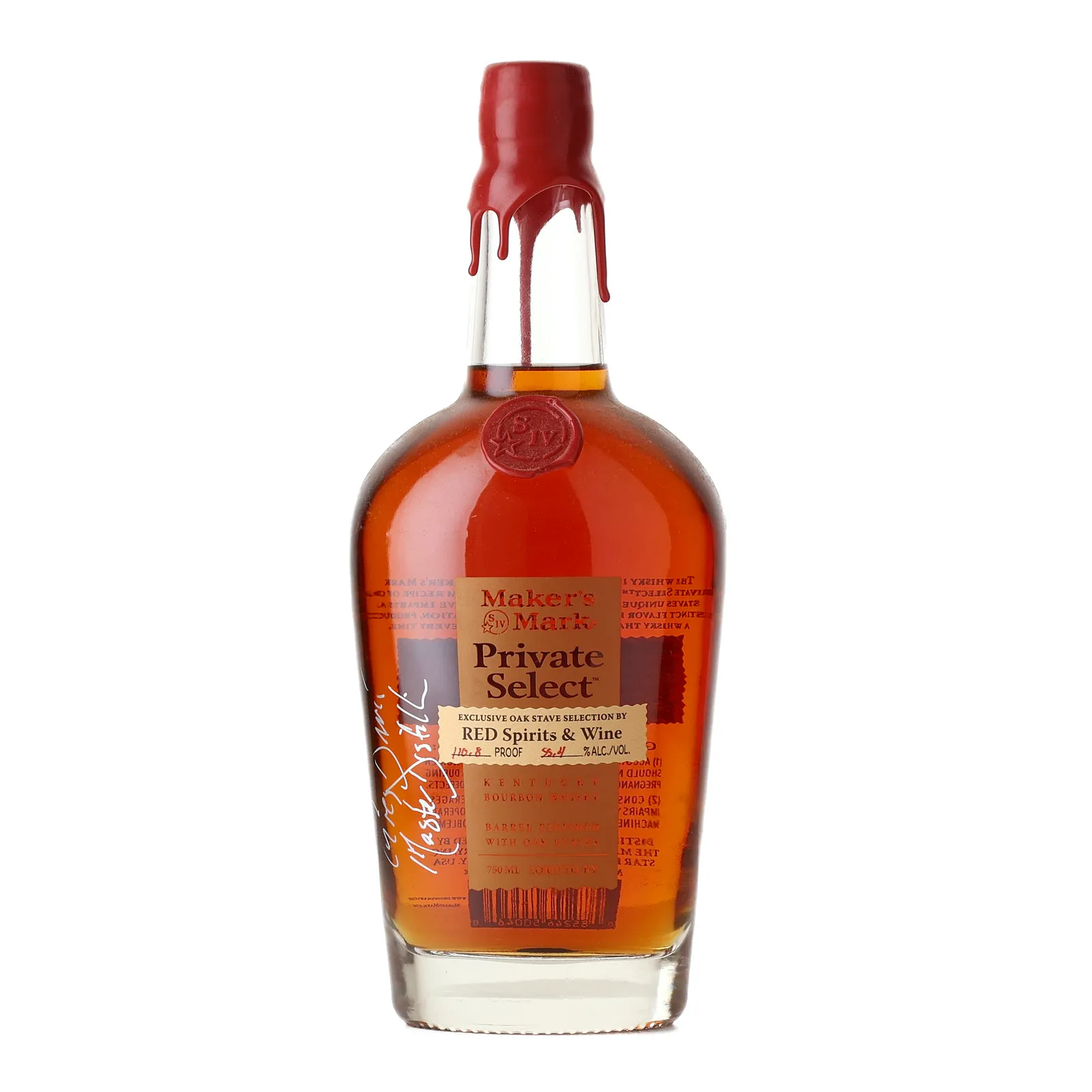 Maker's Mark Private Select RED Spirits & Wine, Oak Cask, 55.4% whisky bottle
