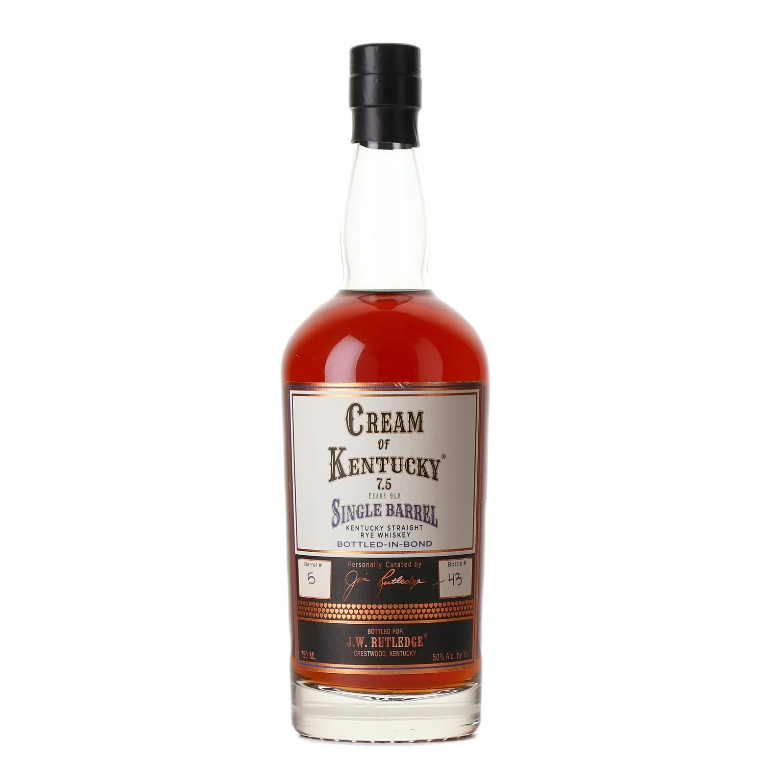 Cream of Kentucky Bottled in Bond Single Barrel Rye 7 Year Old, Cask #5, 2023, 50% whisky bottle