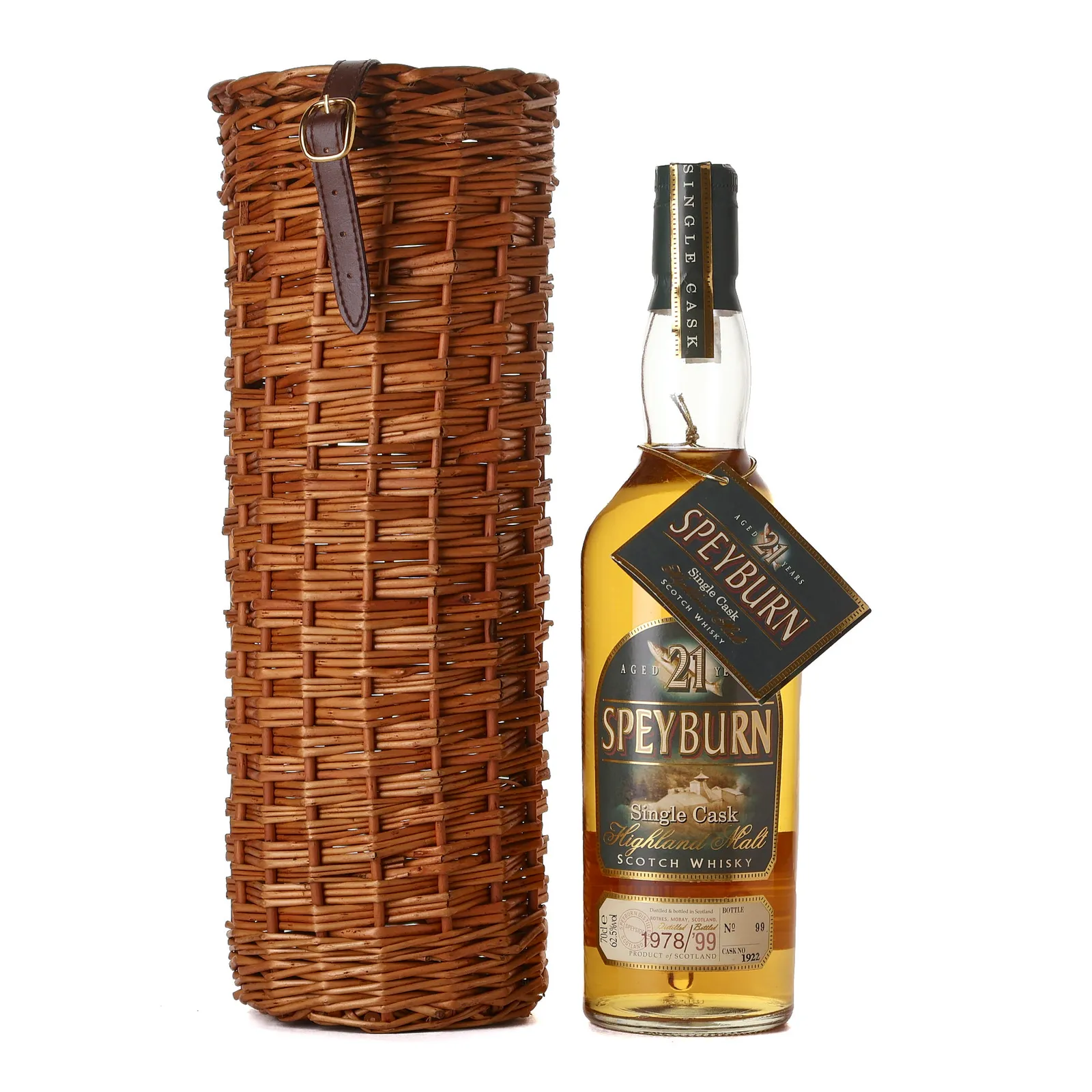 Speyburn Single Cask #21 Year Old, Cask #1922, 1999, 62.5% whisky bottle