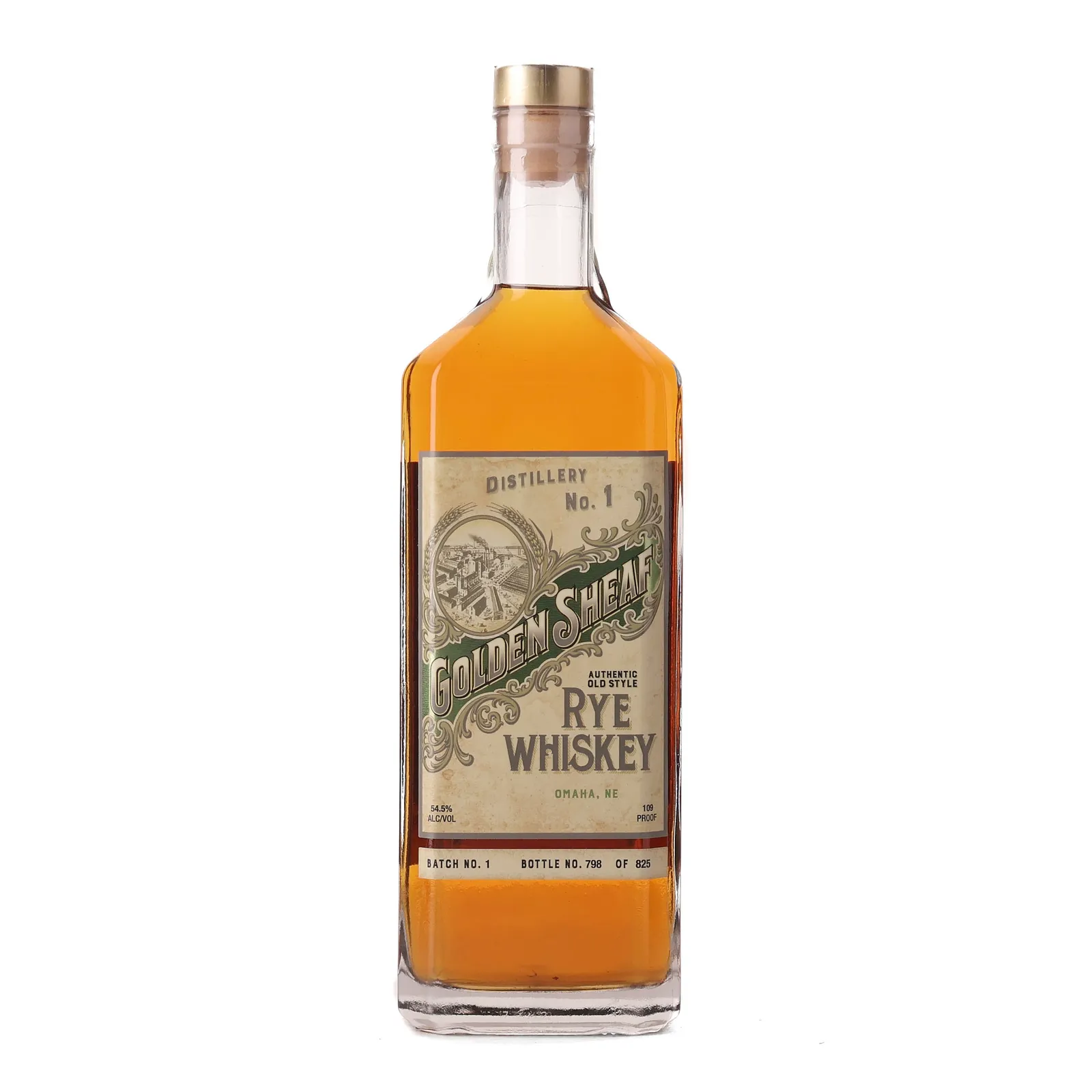 Golden Sheaf Authentic Old Style Rye Whiskey 6 Year Old, Batch No. 1, 2022, 54.5% whisky bottle