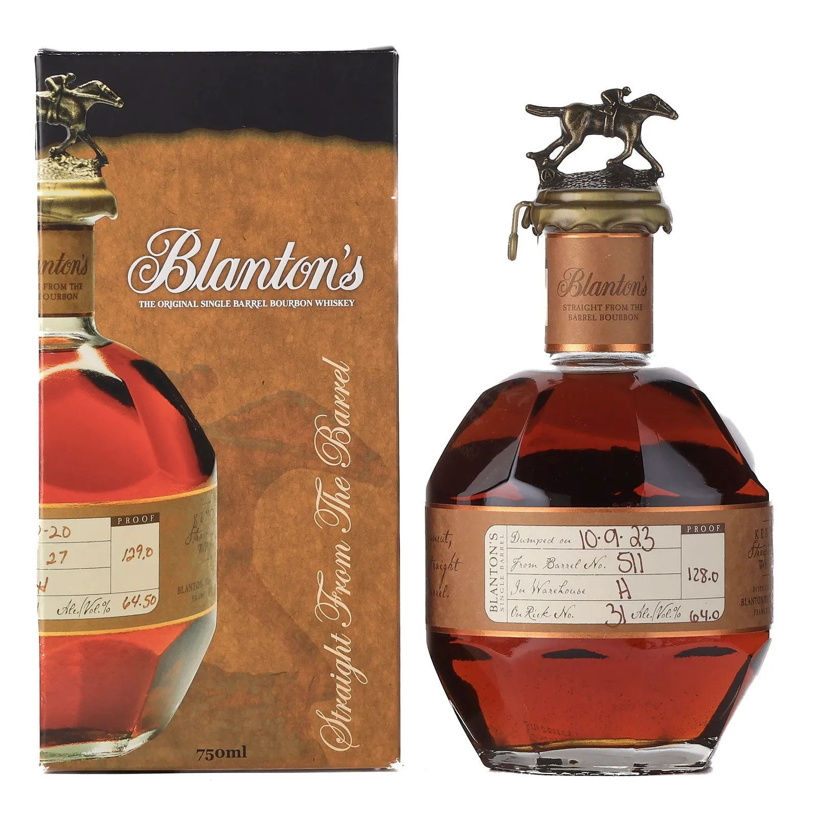 Blanton's Straight From The Barrel, Cask #511, 2023, 64% whisky bottle