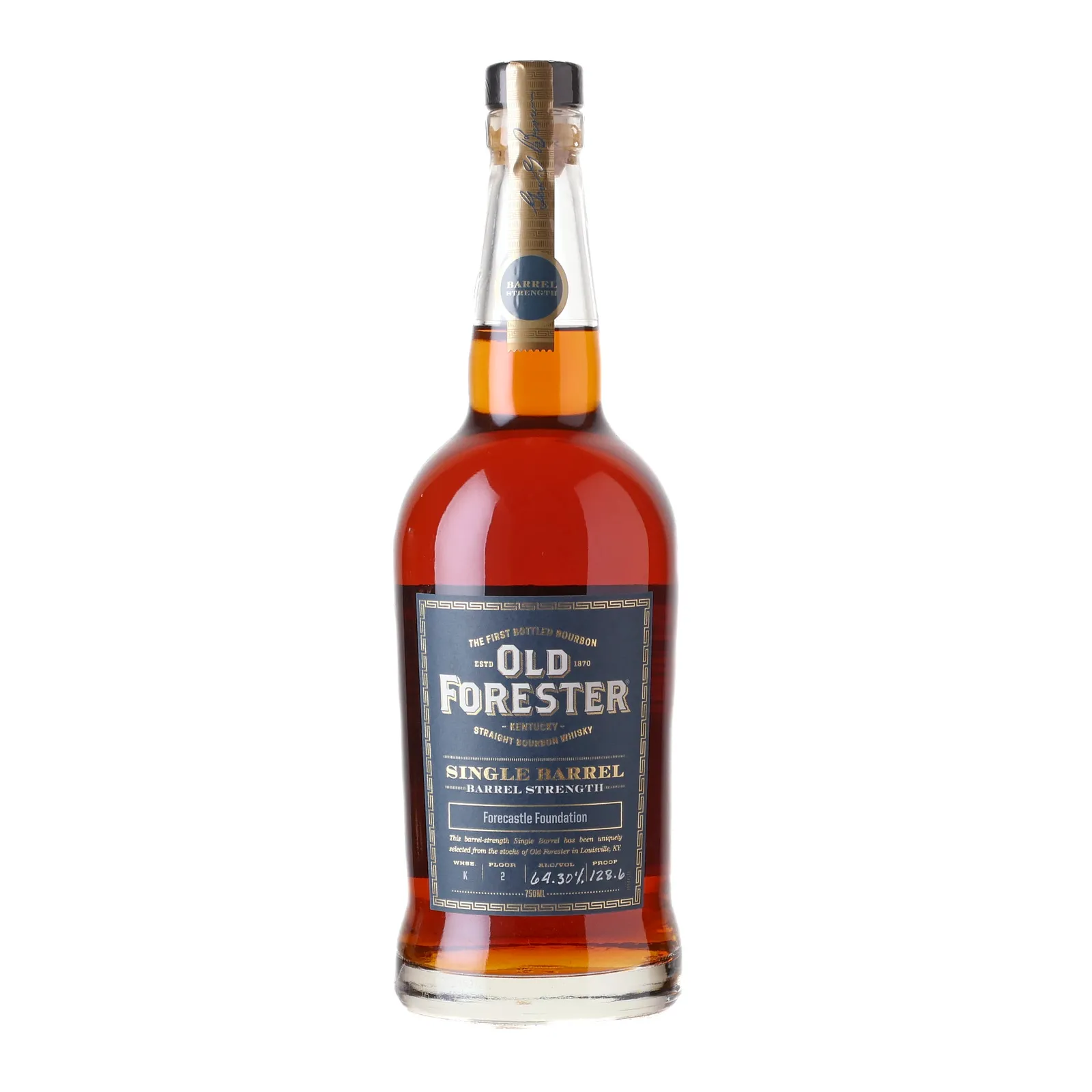 Old Forester Barrel Strength Bourbon 'Forecastle', New Charred Oak Cask, Cask #2, 64.3% whisky bottle