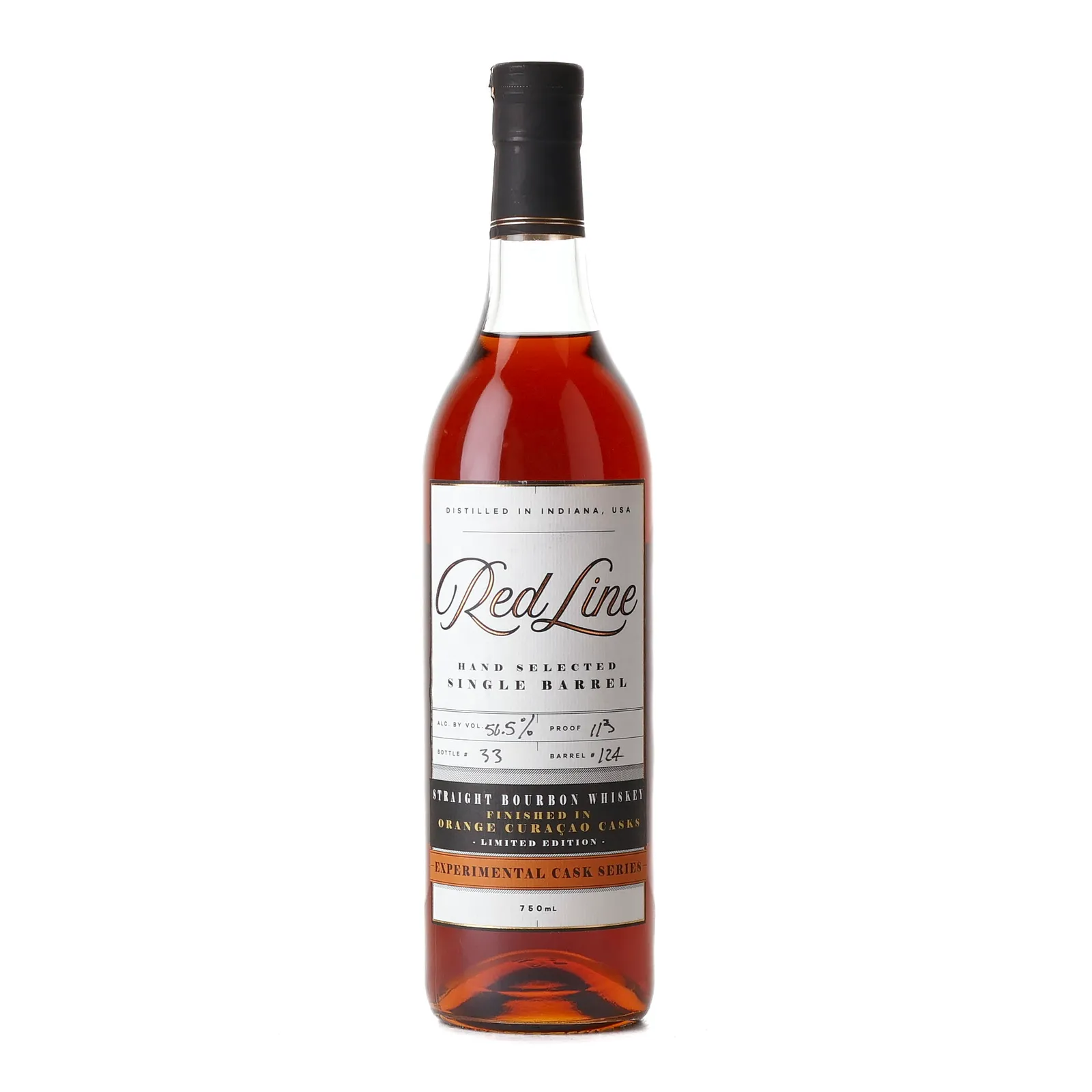 Red Line Experimental Cask Series: Orange Curacao, Orange Curacao Cask, Cask #124, 56.5% whisky bottle