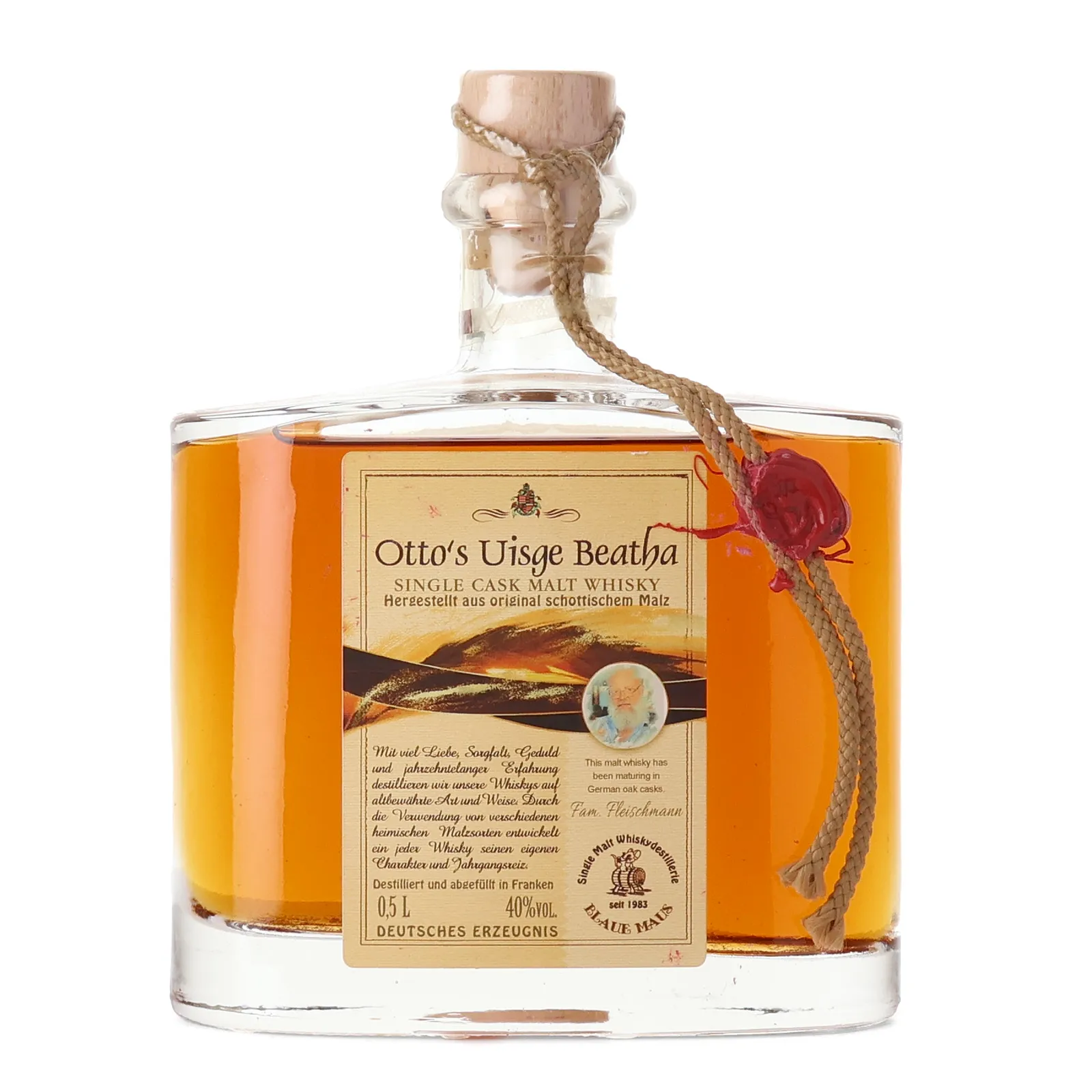 Blaue Maus Otto's Uisge Beatha 3 Year Old, German Oak Cask, Cask #1, 2010, 40% whisky bottle