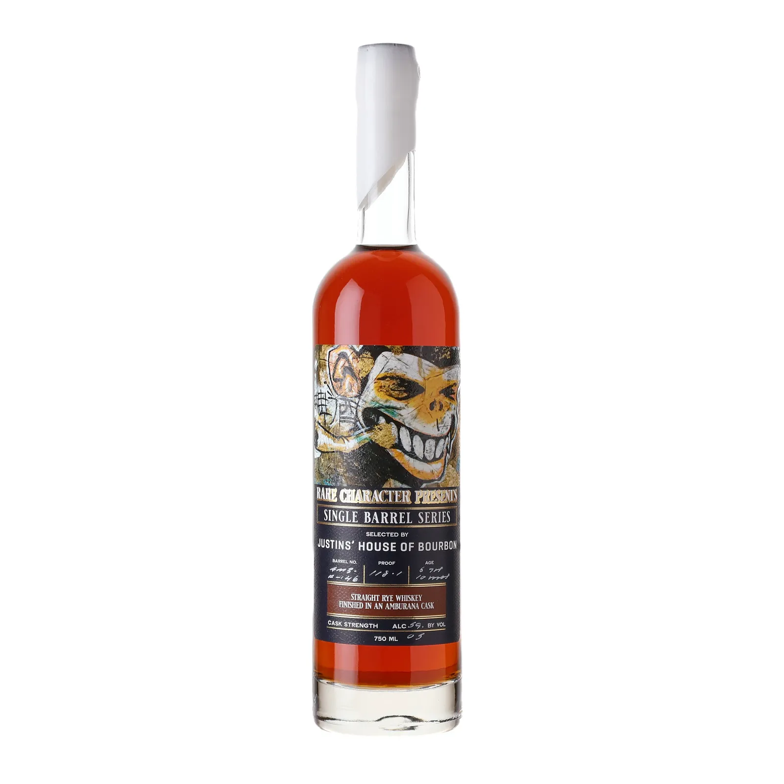 Rare Character Single Barrel Series Justins' House of Bourbon 6 Year Old, Amburana Cask, Cask #AMB-R-146, Rare Character Whiskey Co., 59.05% whisky bottle