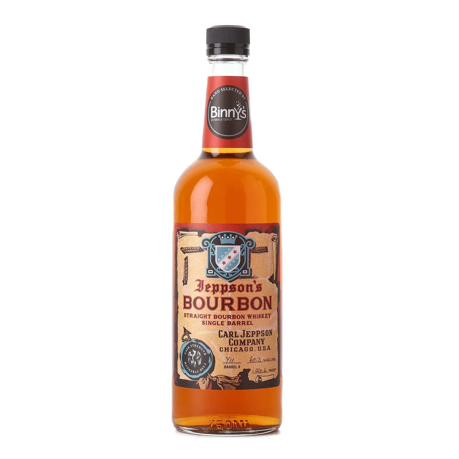 Jeppson's Cask Strength Bourbon 'Binny's' Private Barrel Selection, Bourbon Cask, Cask #Y11, CH Distillery, 60.3% whisky bottle