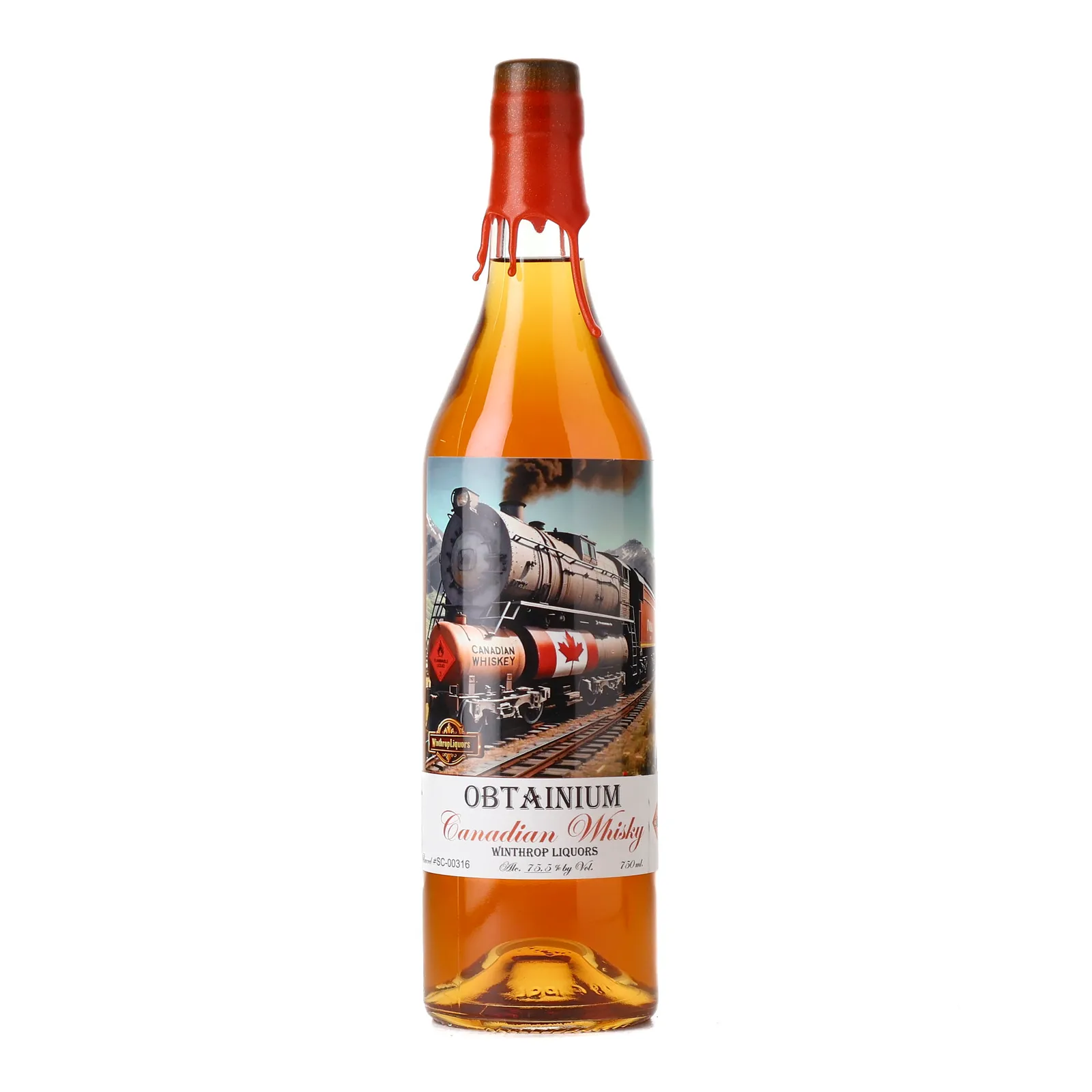 Obtainium Winthrop Liquors 28 Year Old, Oak Cask, Cask #SC-00316, 1995, Cat's Eye Distillery, 75.5% whisky bottle